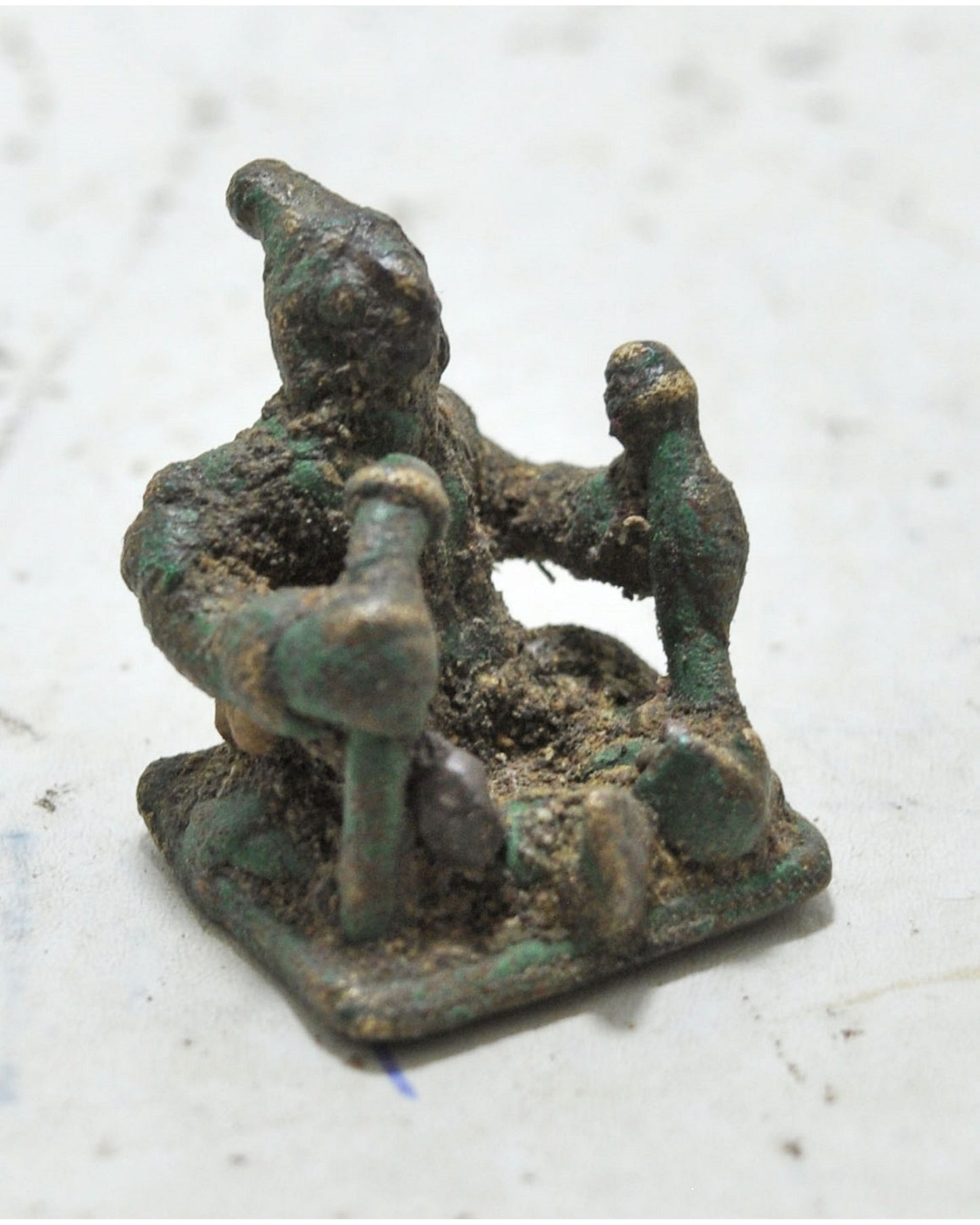 Antique Brass Tribal God Figurine Original Old Hand Crafted Engraved