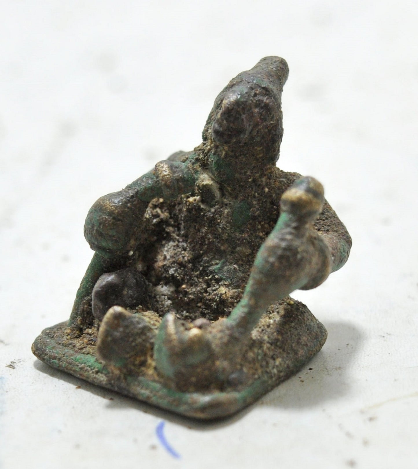 Antique Brass Tribal God Figurine Original Old Hand Crafted Engraved