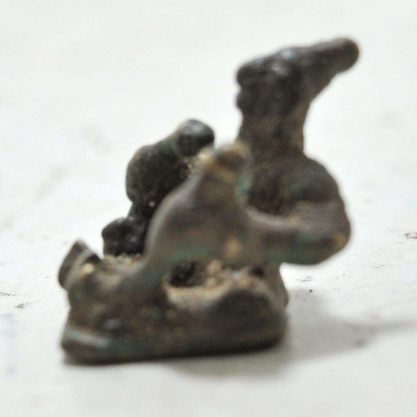 Antique Brass Tribal God Figurine Original Old Hand Crafted Engraved