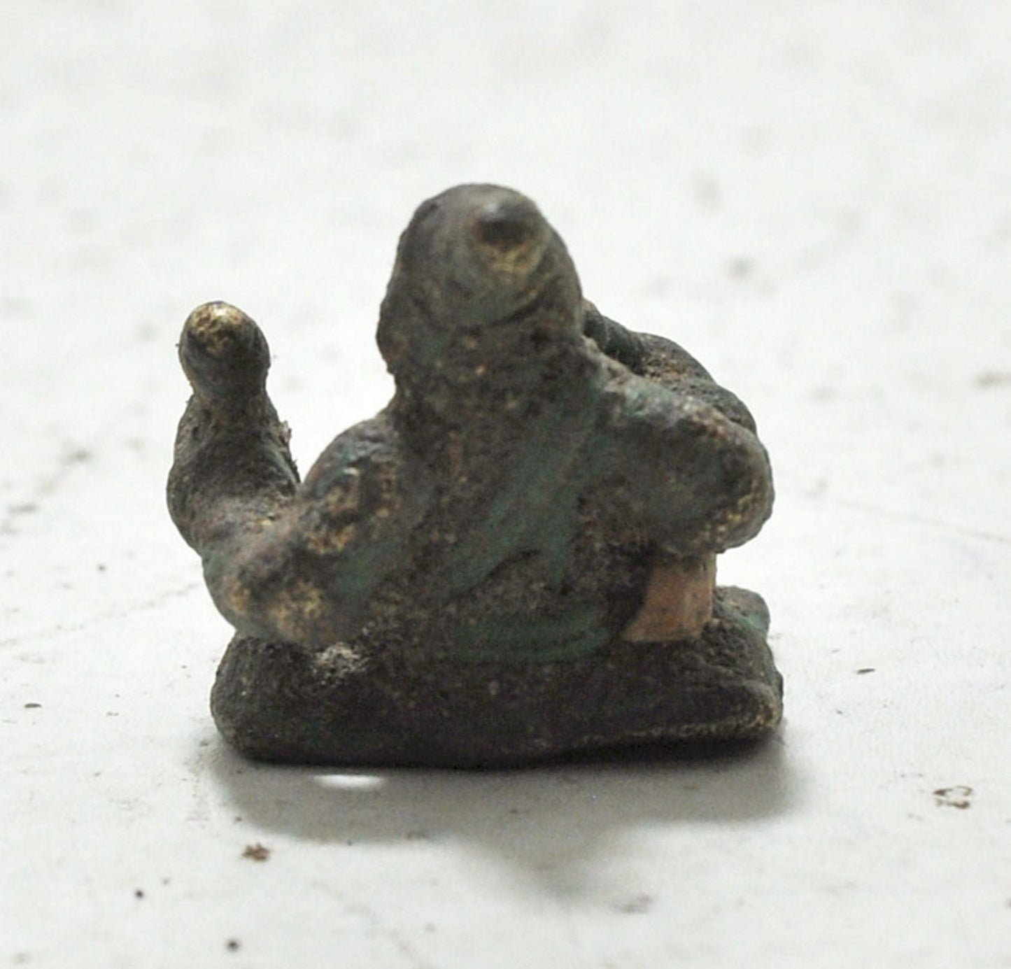 Antique Brass Tribal God Figurine Original Old Hand Crafted Engraved