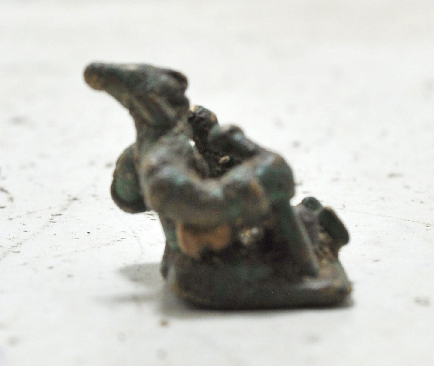 Antique Brass Tribal God Figurine Original Old Hand Crafted Engraved