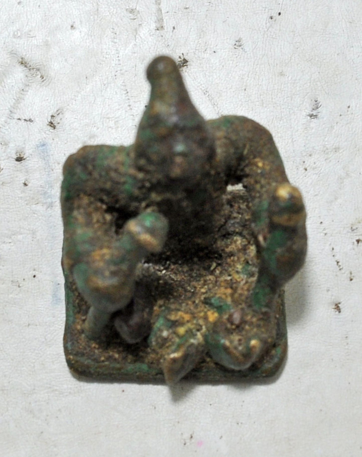 Antique Brass Tribal God Figurine Original Old Hand Crafted Engraved