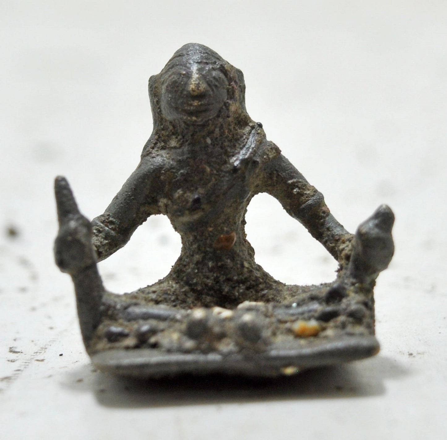 Antique Brass Tribal God Figurine Original Old Hand Crafted Engraved