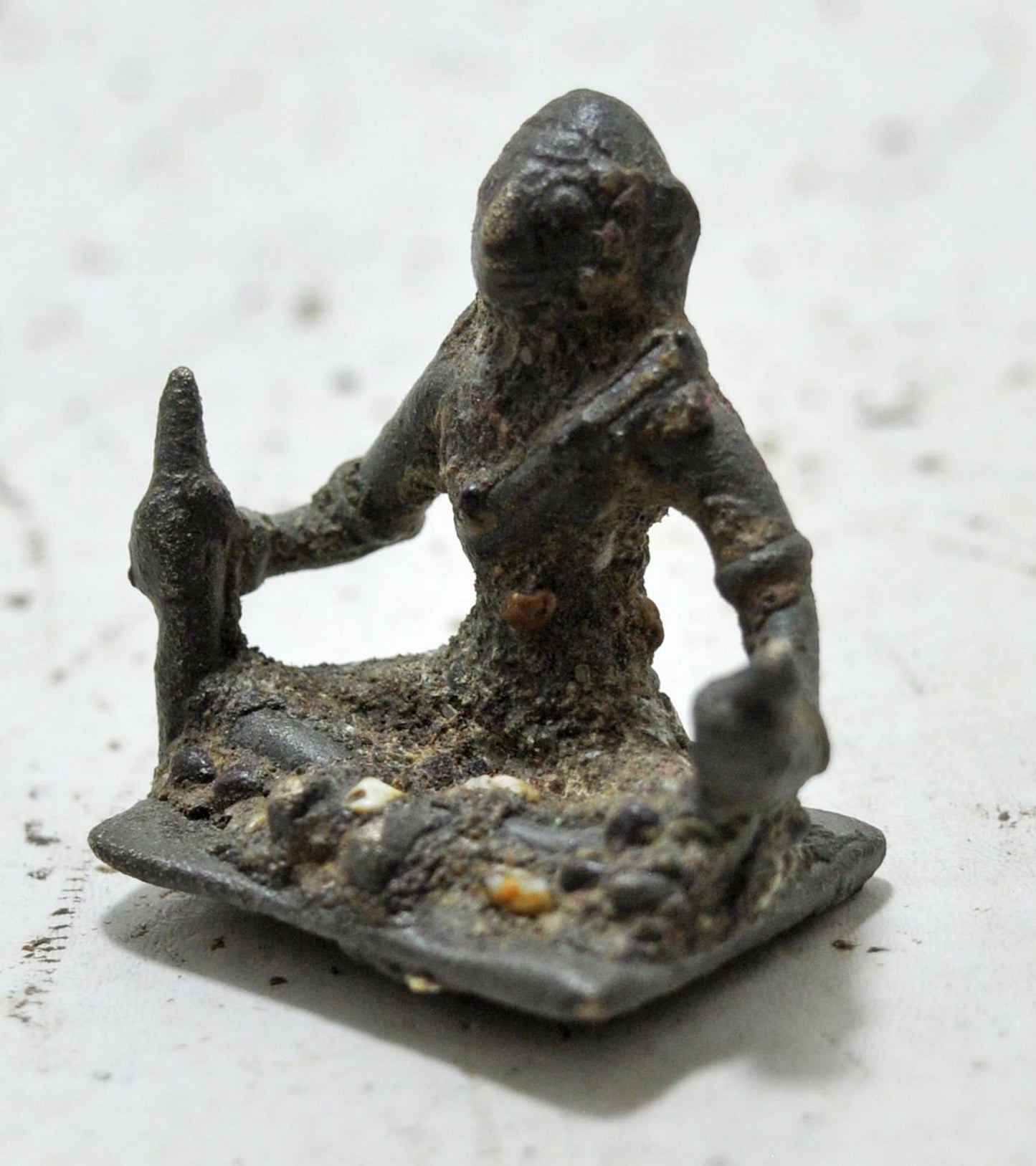 Antique Brass Tribal God Figurine Original Old Hand Crafted Engraved