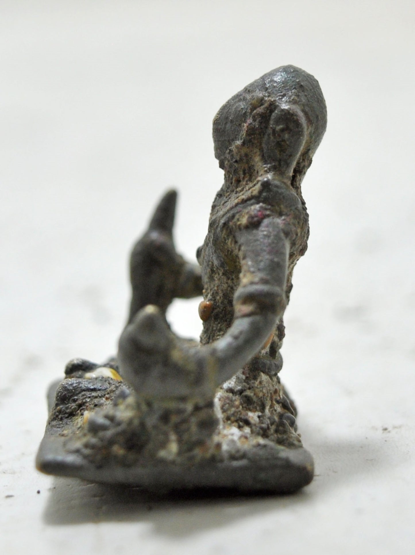 Antique Brass Tribal God Figurine Original Old Hand Crafted Engraved