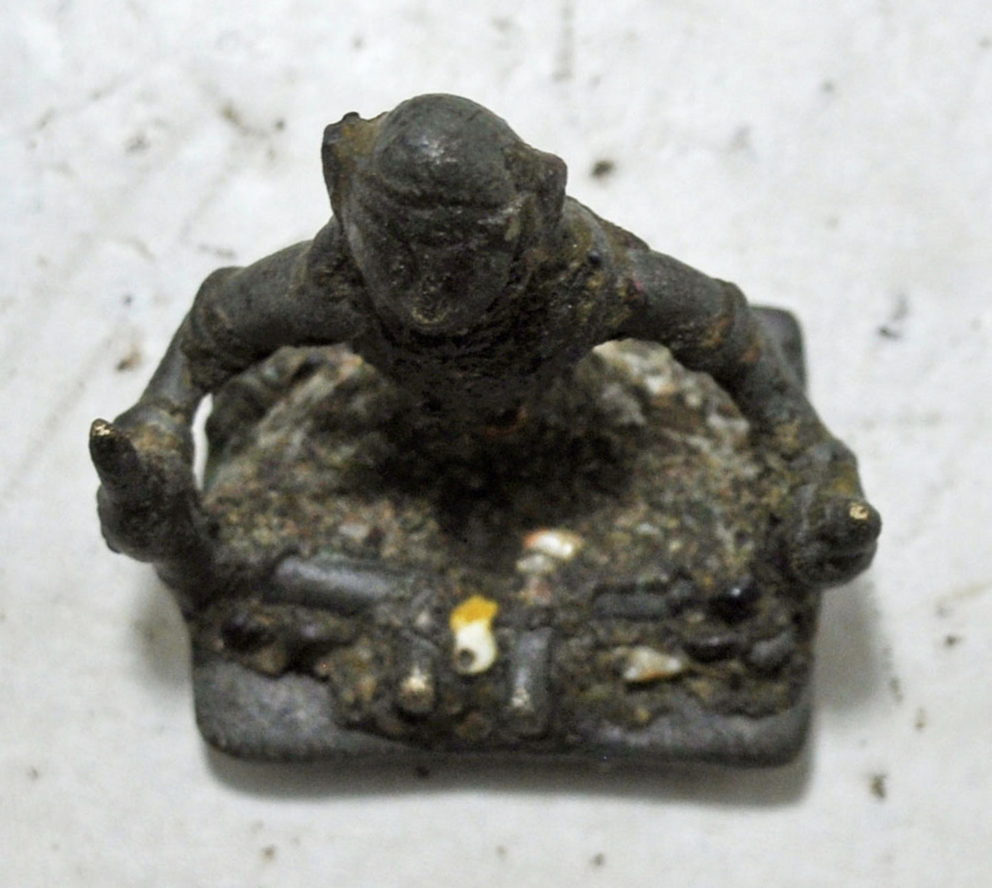 Antique Brass Tribal God Figurine Original Old Hand Crafted Engraved