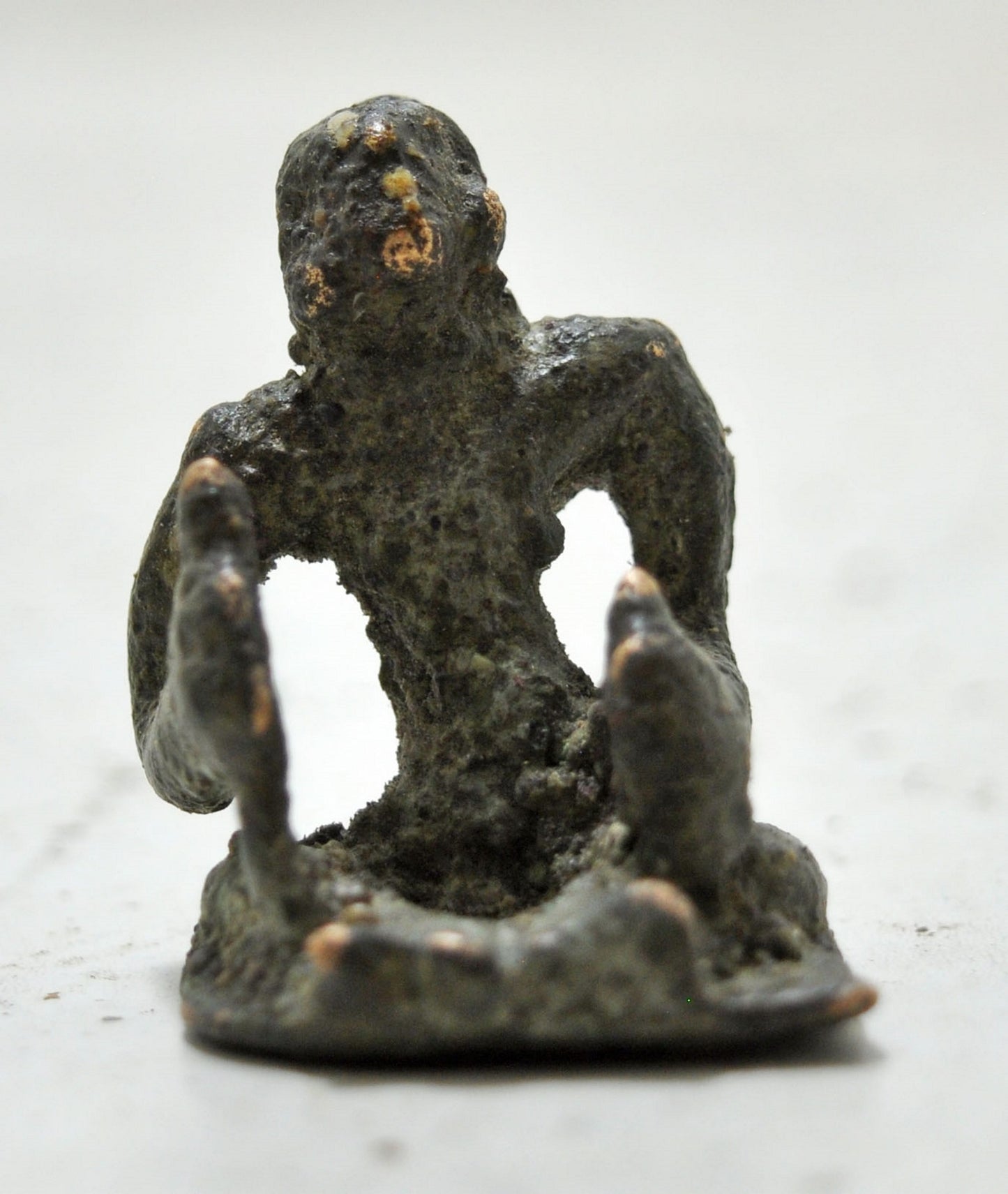 Antique Brass Tribal God Figurine Original Old Hand Crafted Engraved