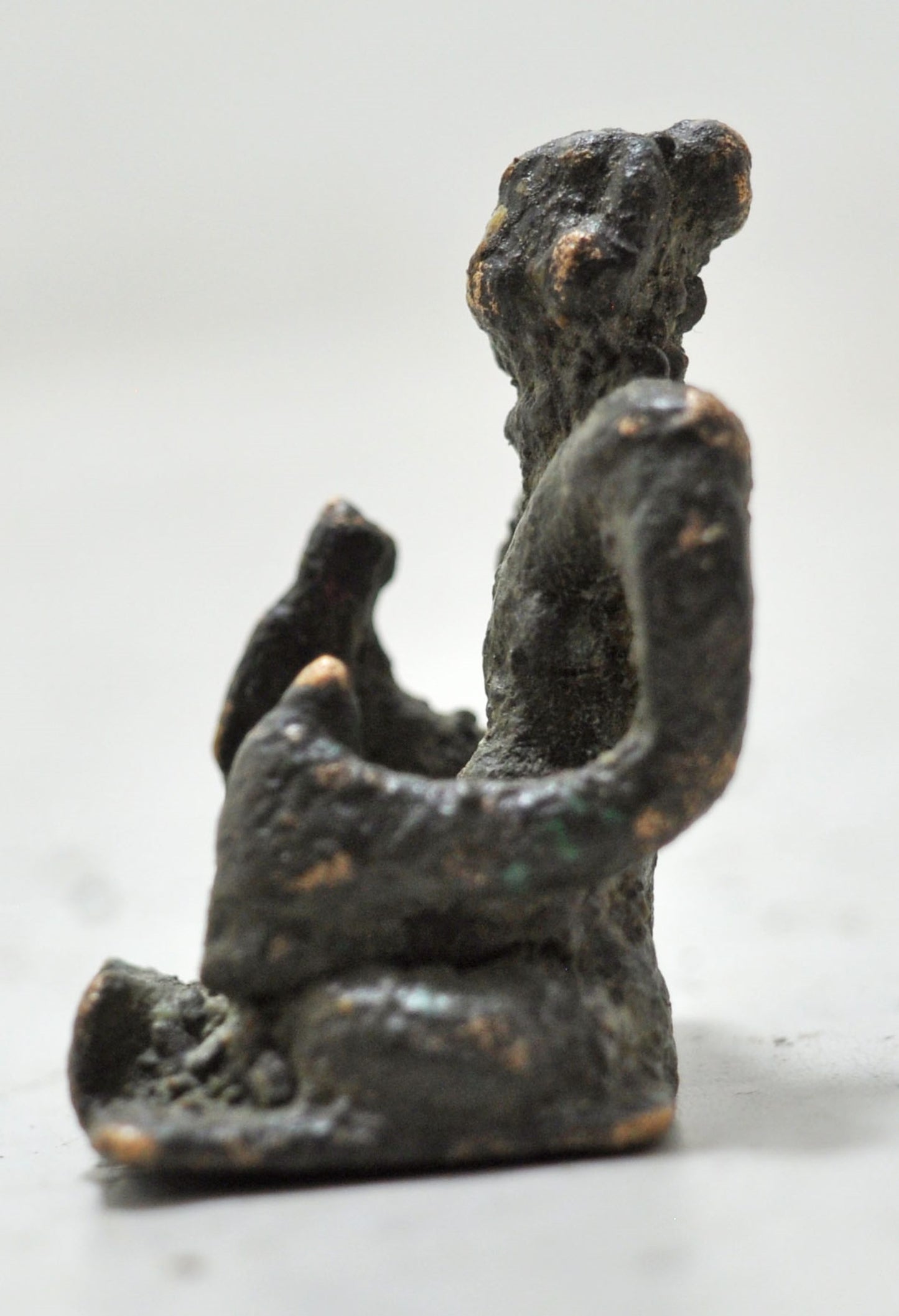 Antique Brass Tribal God Figurine Original Old Hand Crafted Engraved