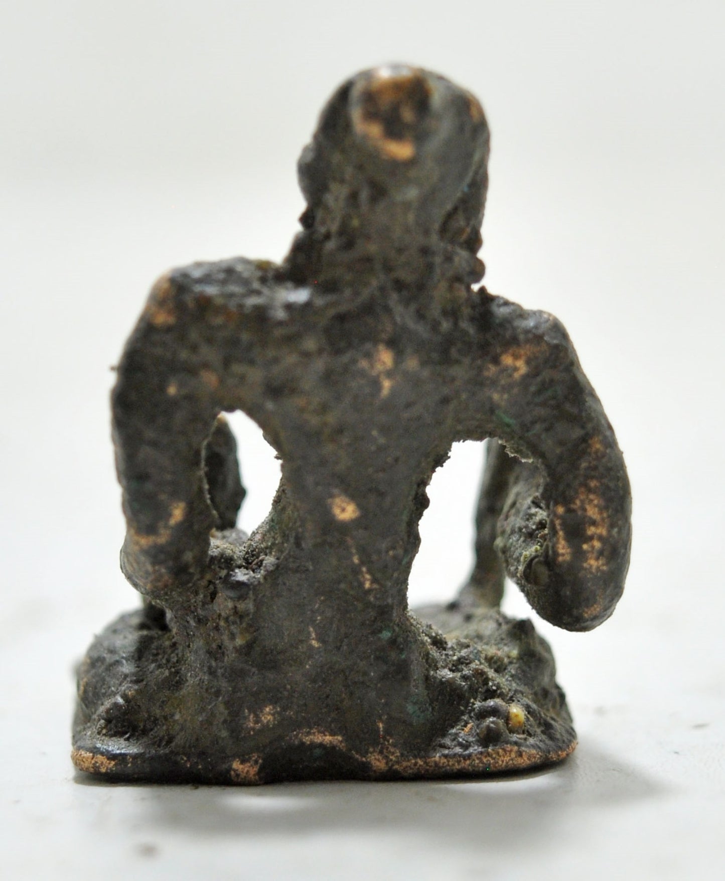 Antique Brass Tribal God Figurine Original Old Hand Crafted Engraved