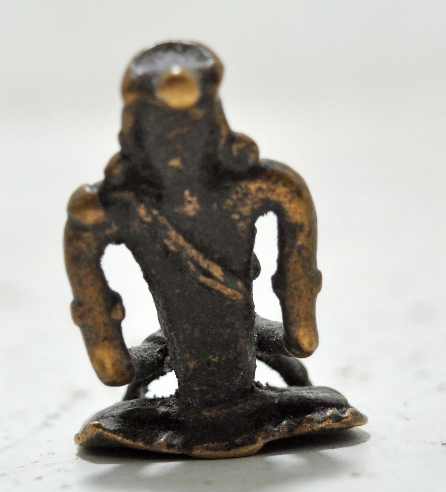 Antique Brass Tribal God Figurine Original Old Hand Crafted Engraved