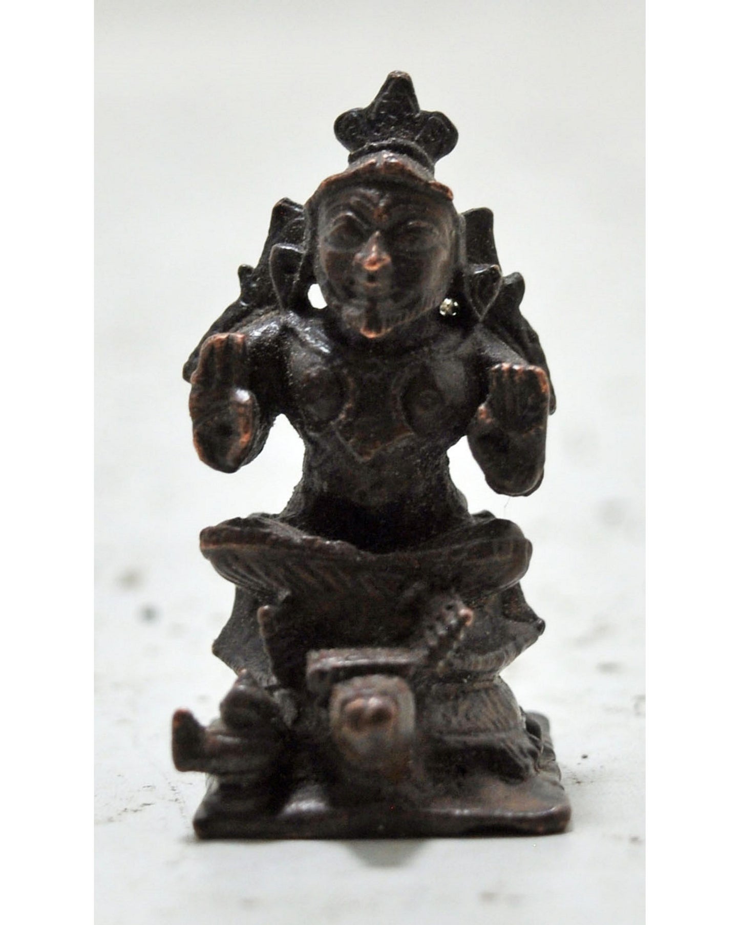 Antique Brass Tribal God Figurine Original Old Hand Crafted Engraved