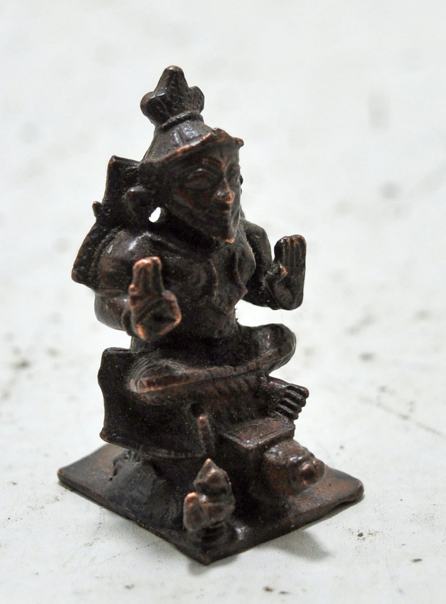 Antique Brass Tribal God Figurine Original Old Hand Crafted Engraved