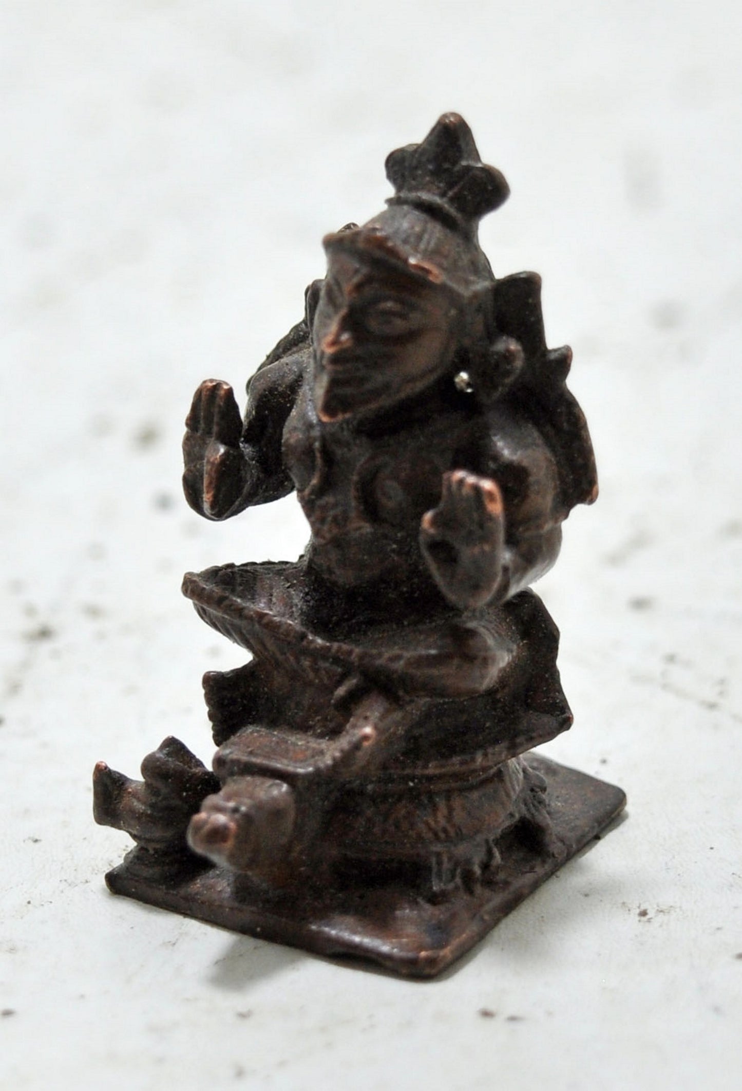 Antique Brass Tribal God Figurine Original Old Hand Crafted Engraved