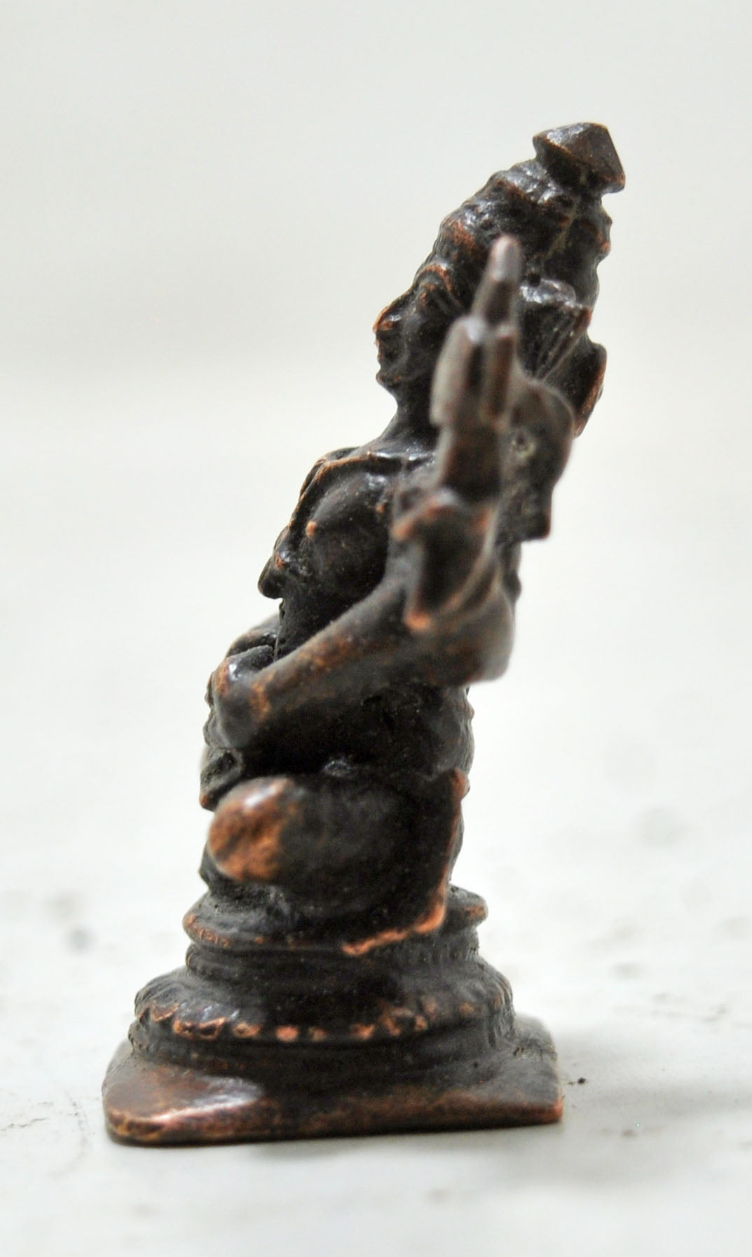 Antique Copper God Vishnu Idol Figurine Original Old Hand Crafted Engraved