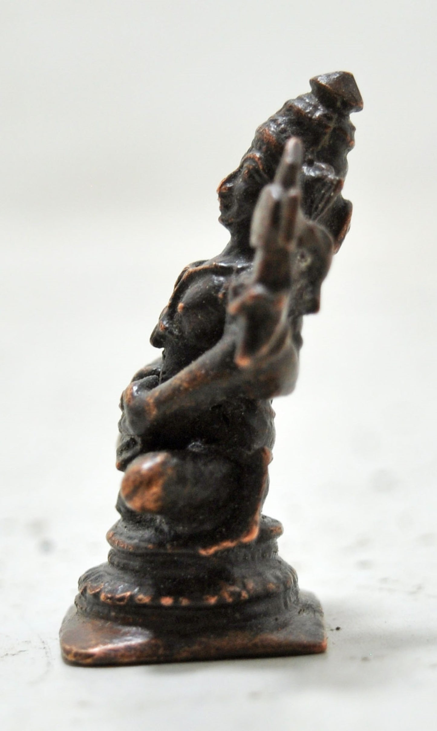 Antique Copper God Vishnu Idol Figurine Original Old Hand Crafted Engraved