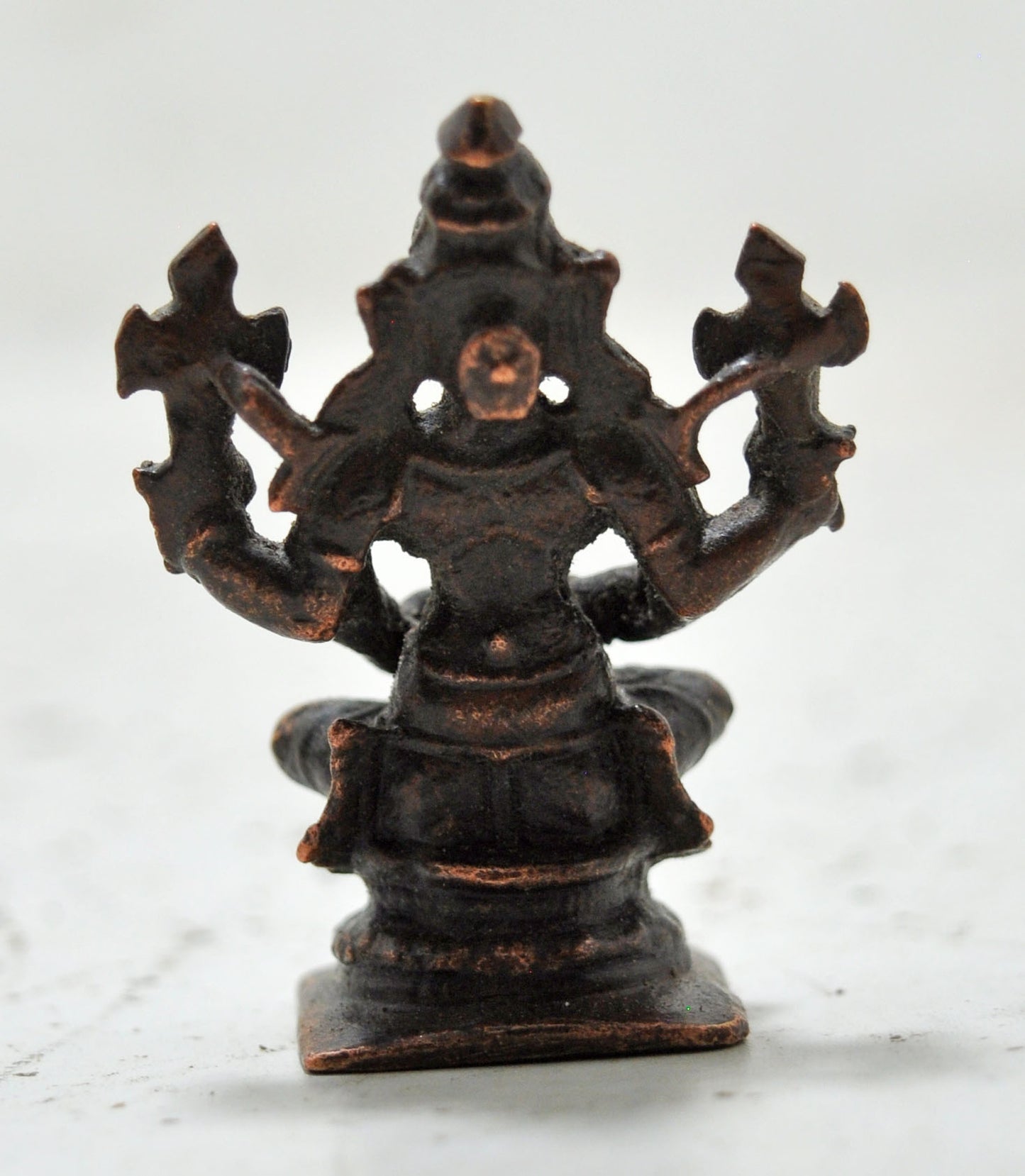 Antique Copper God Vishnu Idol Figurine Original Old Hand Crafted Engraved
