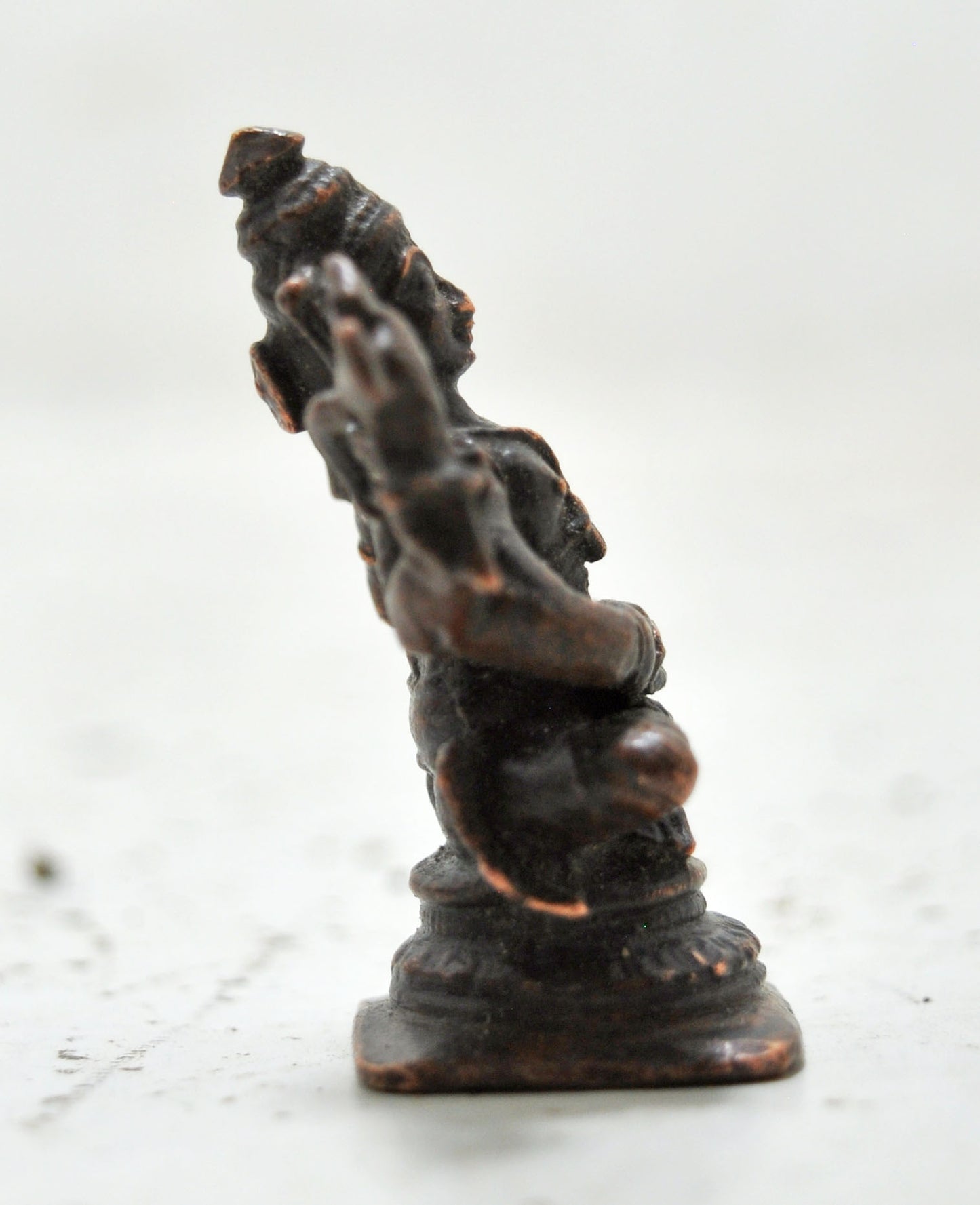 Antique Copper God Vishnu Idol Figurine Original Old Hand Crafted Engraved