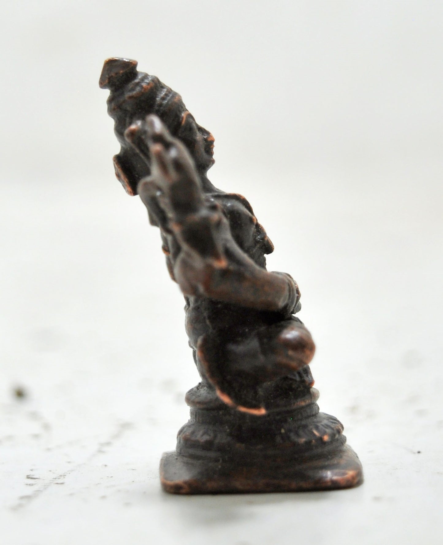 Antique Copper God Vishnu Idol Figurine Original Old Hand Crafted Engraved