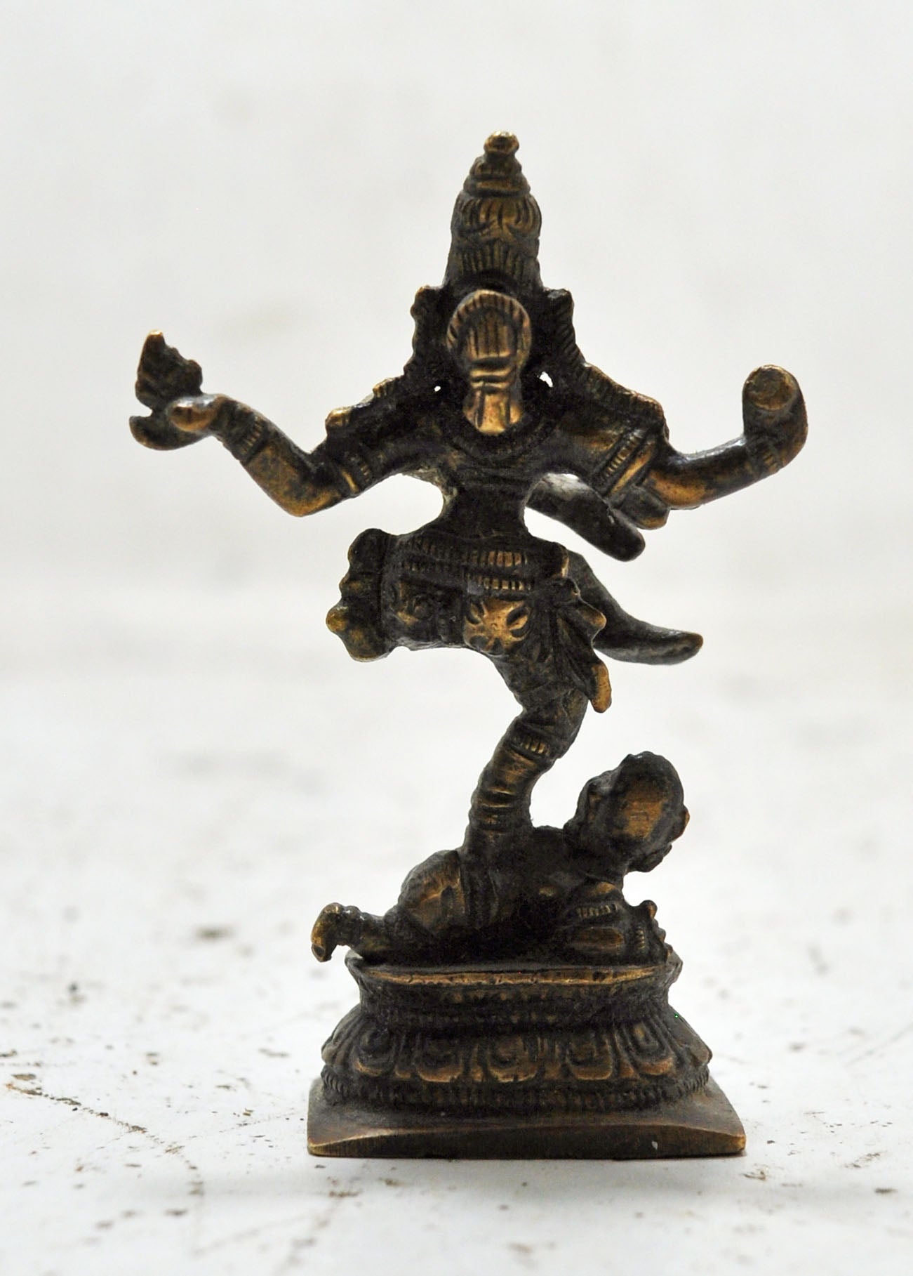 Antique Brass Dancing God Shiva Nataraj Idol Figurine Original Old Fine Engraved