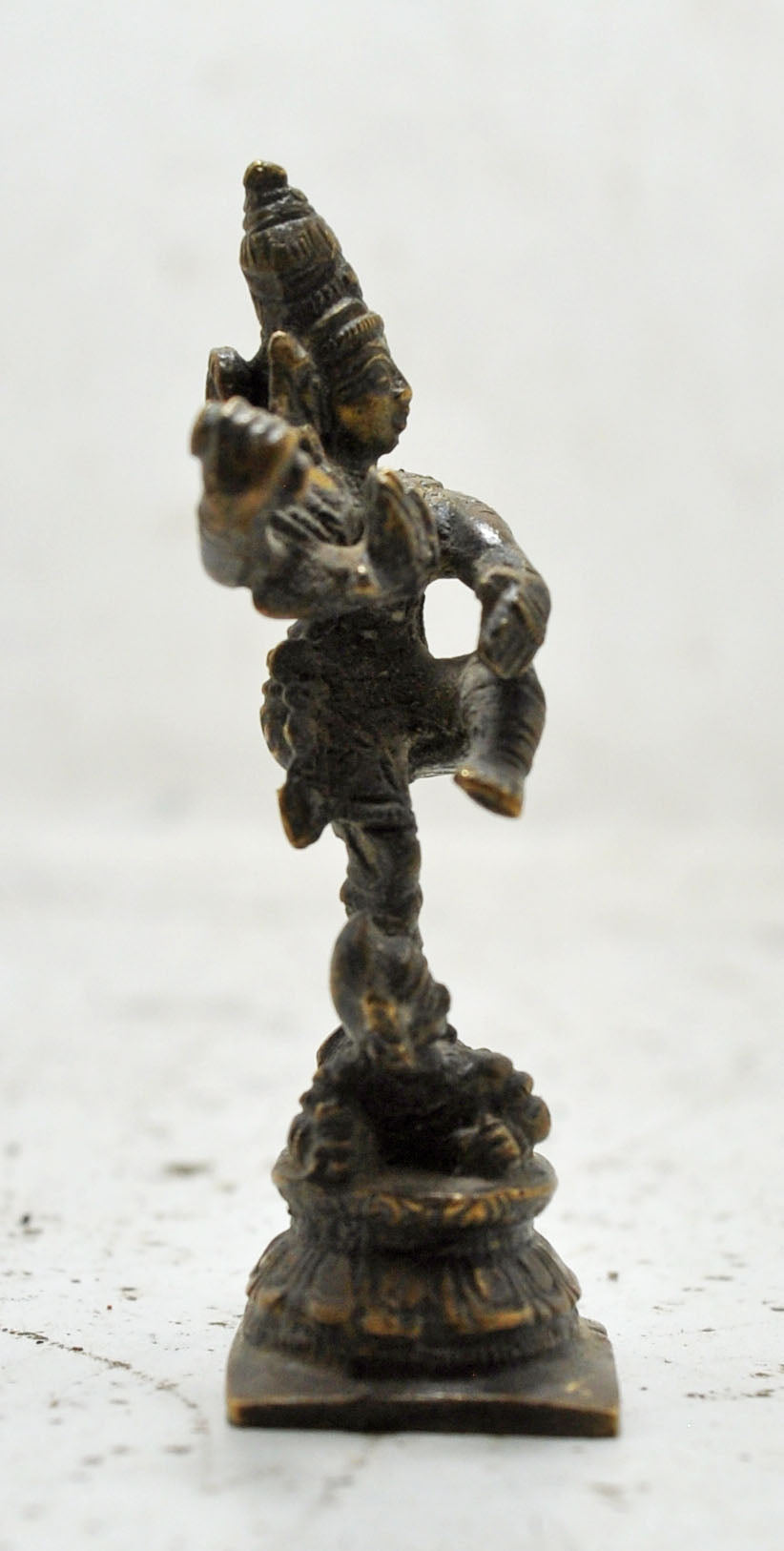 Antique Brass Dancing God Shiva Nataraj Idol Figurine Original Old Fine Engraved