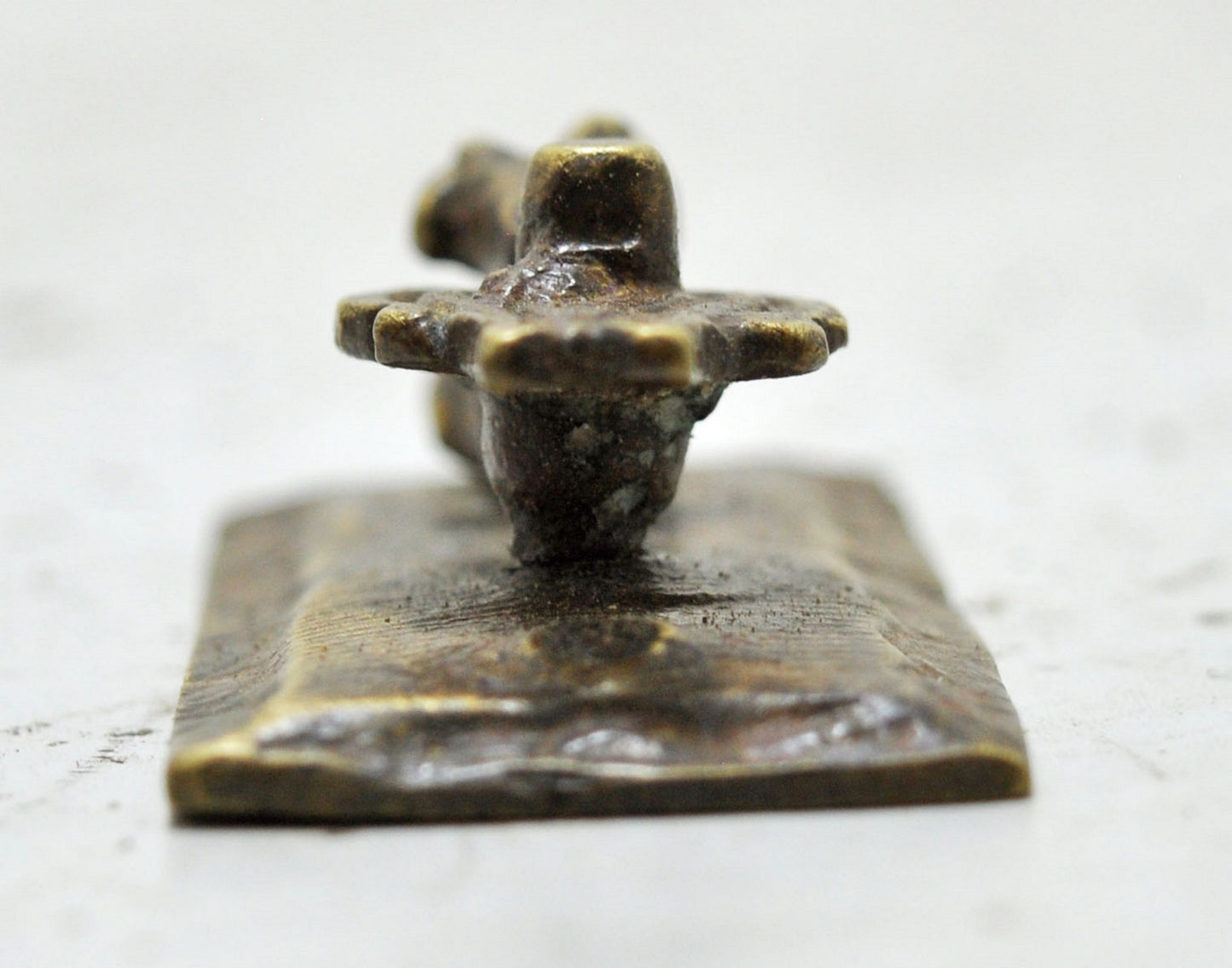 Antique Brass God Shiva Linga and Nandi Idol Figurine Original Old Fine Engraved