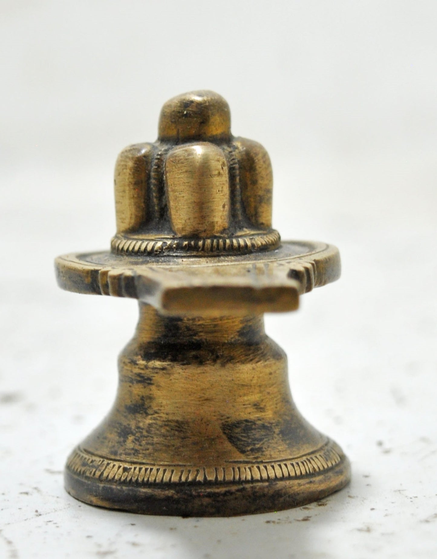 Antique Brass God Shiva Linga Idol Figurine Original Old Hand Crafted Engraved