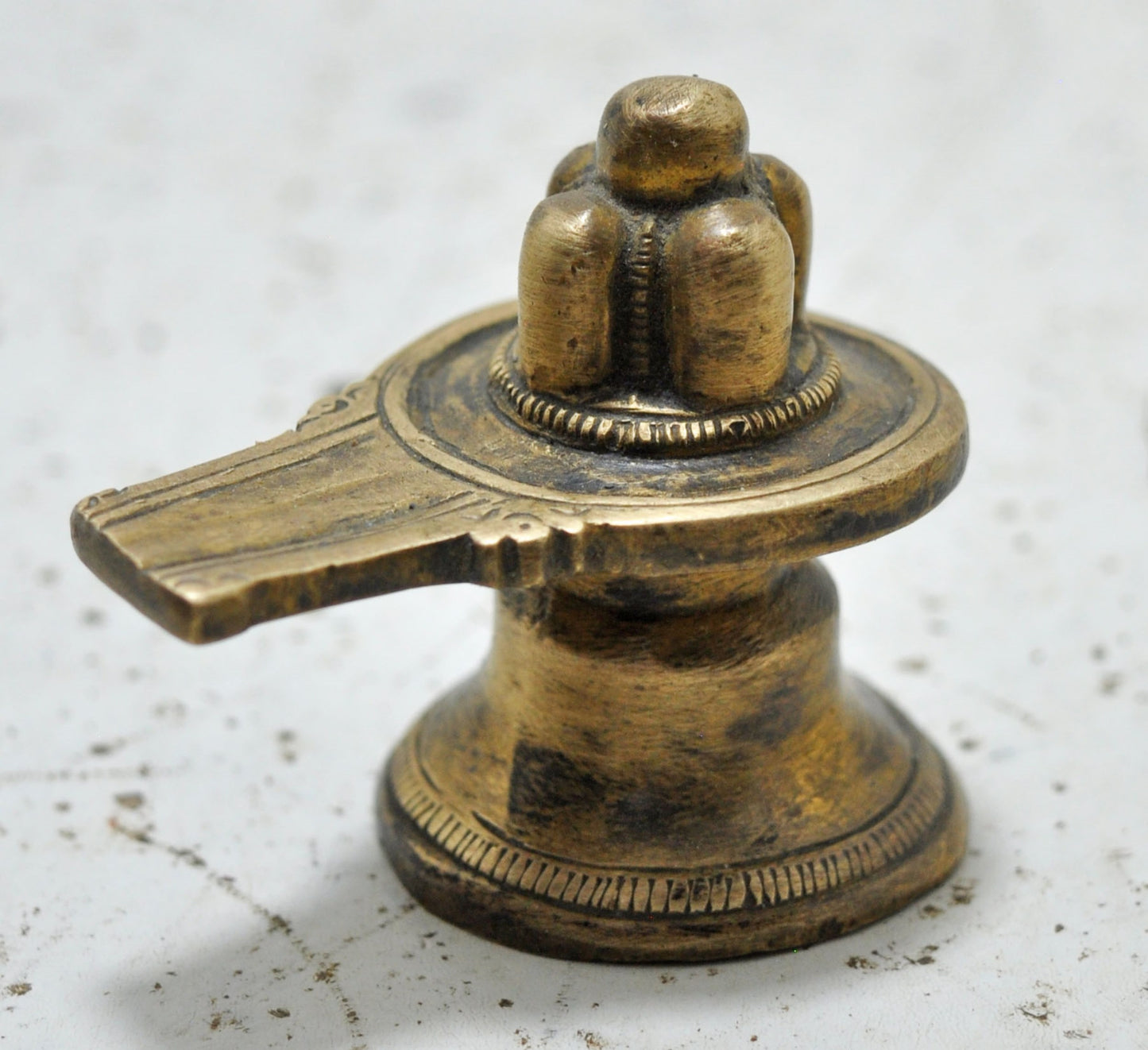 Antique Brass God Shiva Linga Idol Figurine Original Old Hand Crafted Engraved