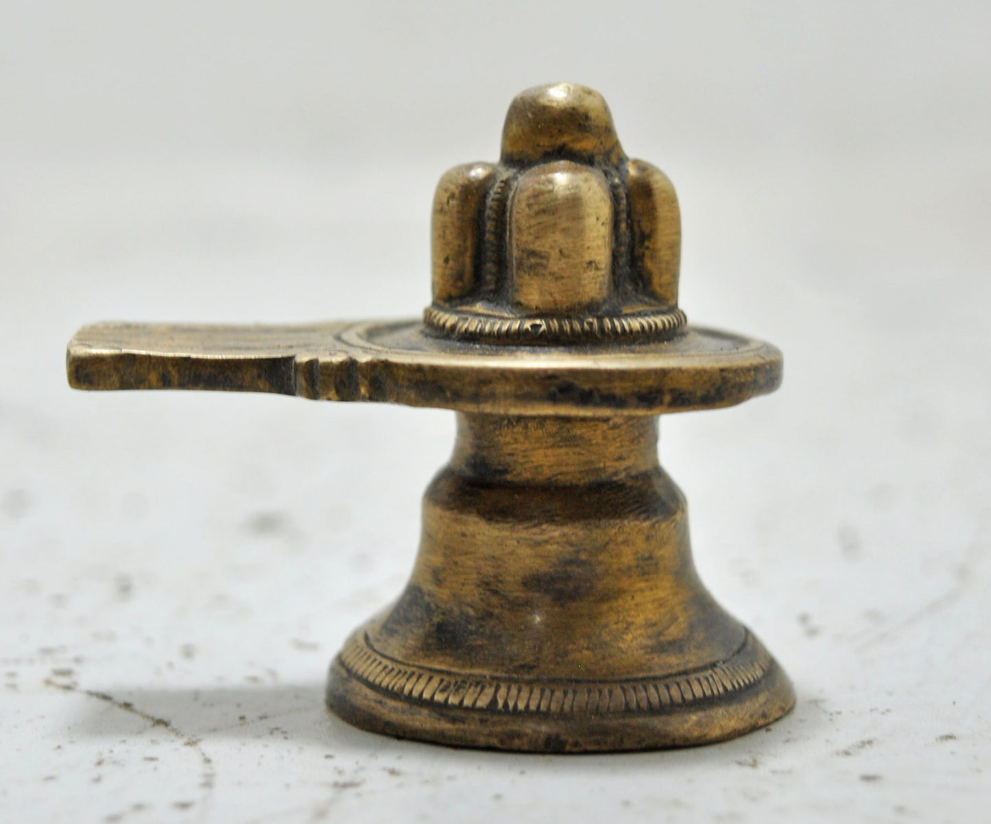 Antique Brass God Shiva Linga Idol Figurine Original Old Hand Crafted Engraved
