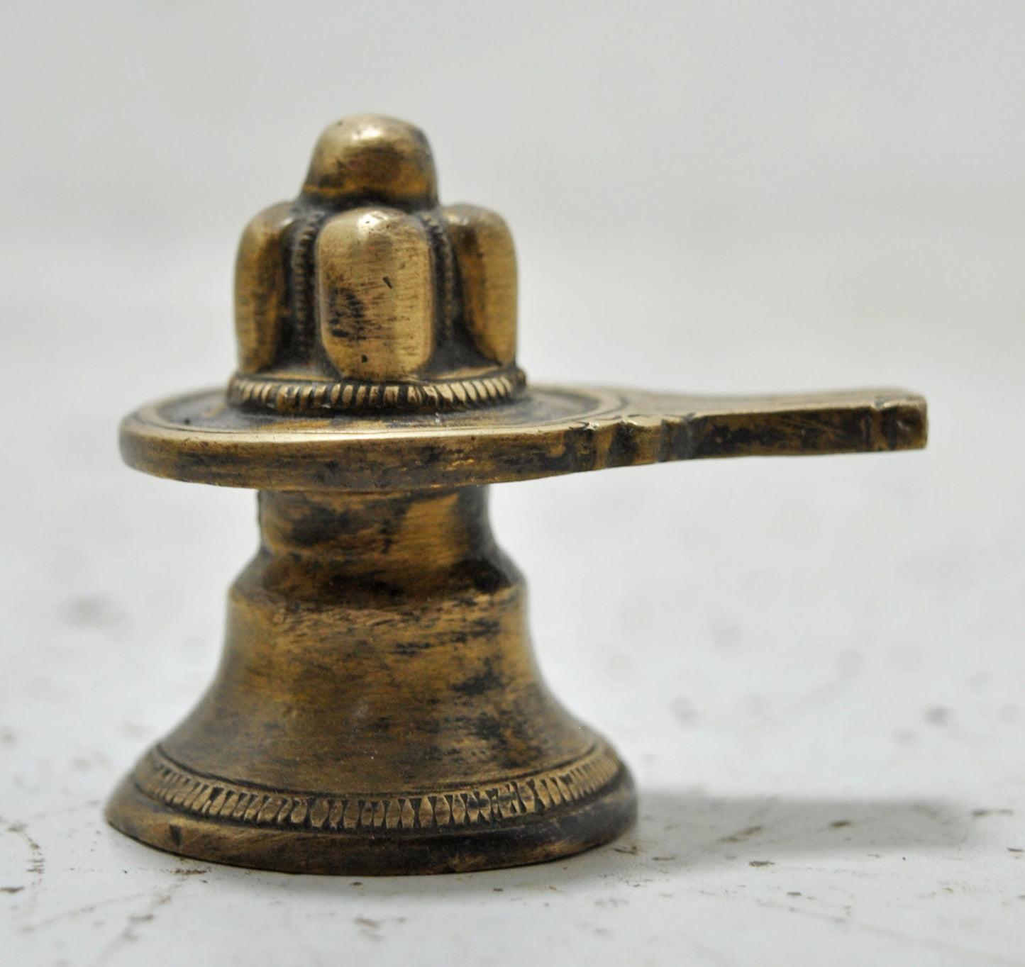 Antique Brass God Shiva Linga Idol Figurine Original Old Hand Crafted Engraved