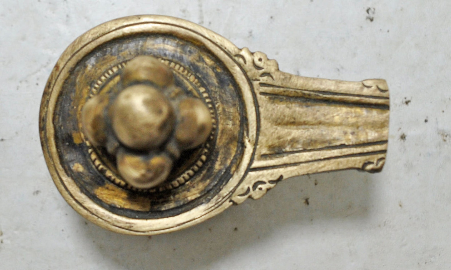 Antique Brass God Shiva Linga Idol Figurine Original Old Hand Crafted Engraved