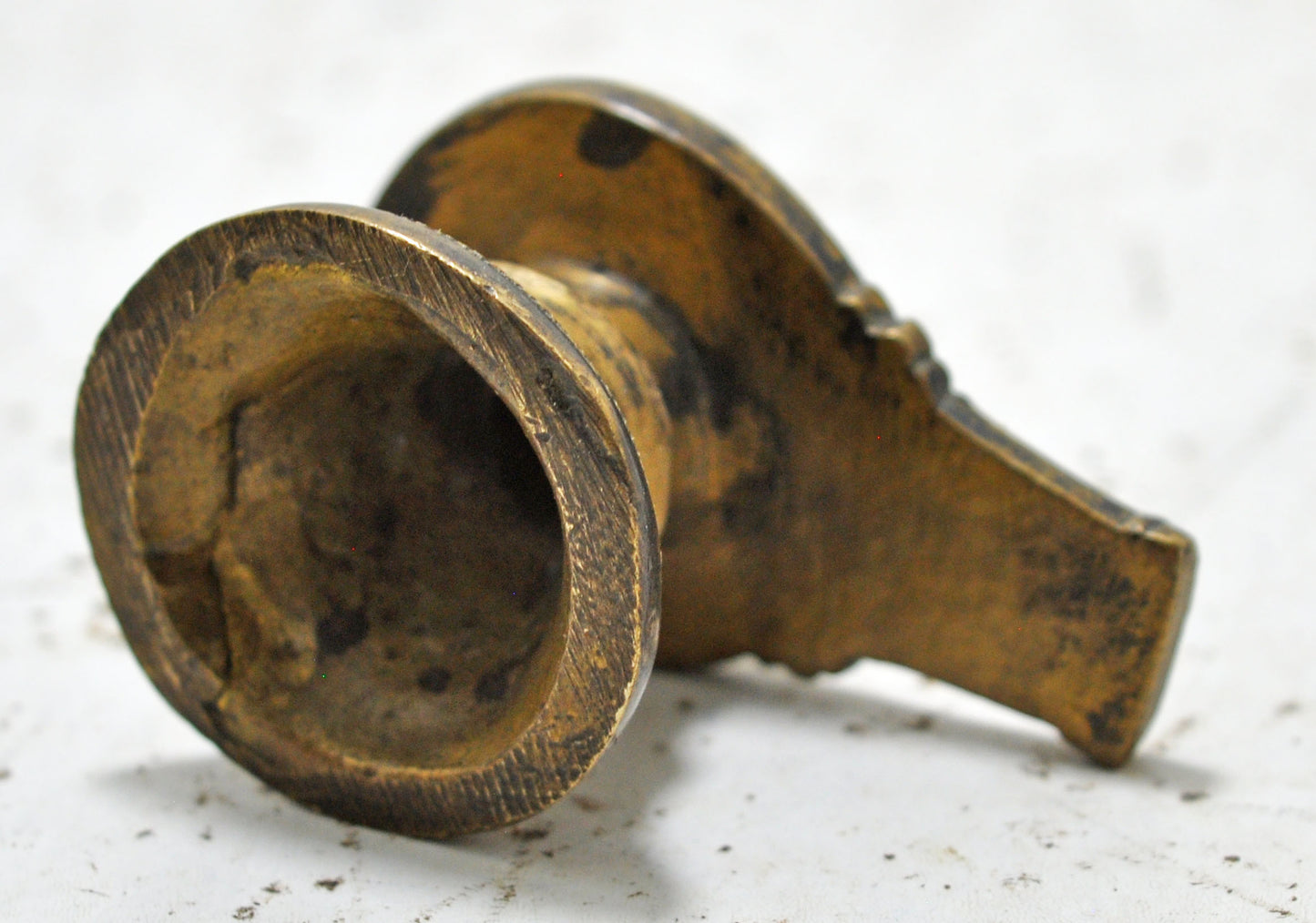 Antique Brass God Shiva Linga Idol Figurine Original Old Hand Crafted Engraved