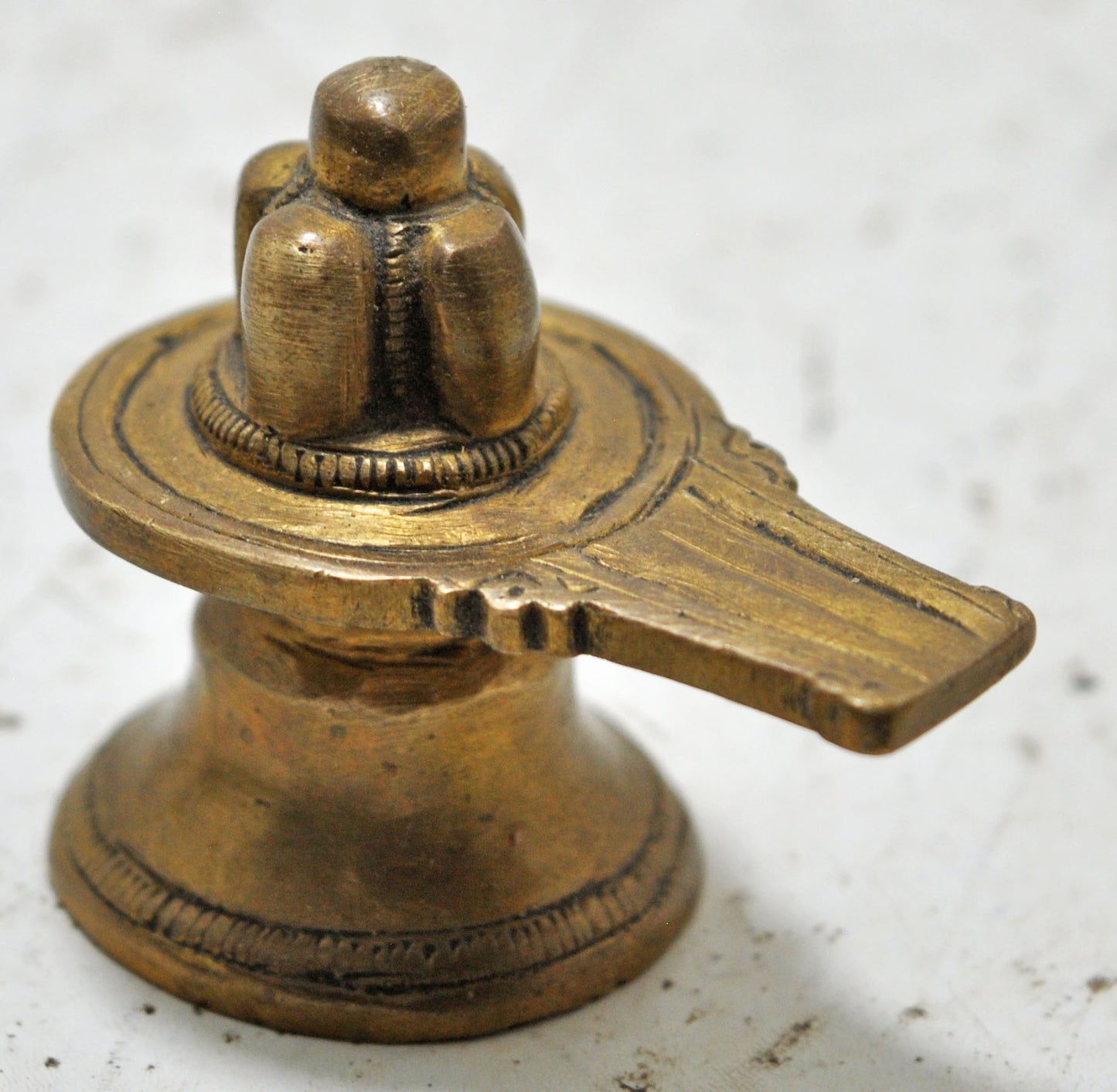Antique Brass God Shiva Linga Idol Figurine Original Old Hand Crafted Engraved