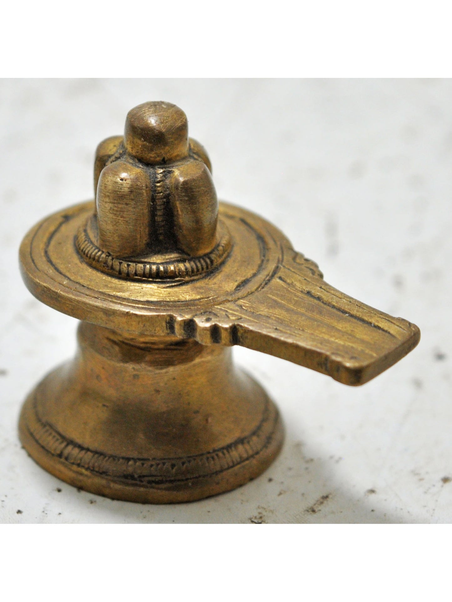 Antique Brass God Shiva Linga Idol Figurine Original Old Hand Crafted Engraved