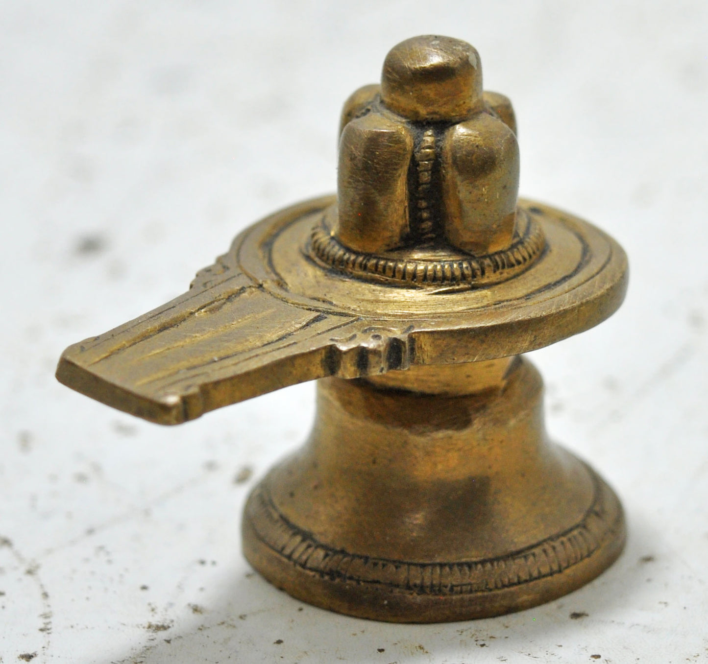 Antique Brass God Shiva Linga Idol Figurine Original Old Hand Crafted Engraved