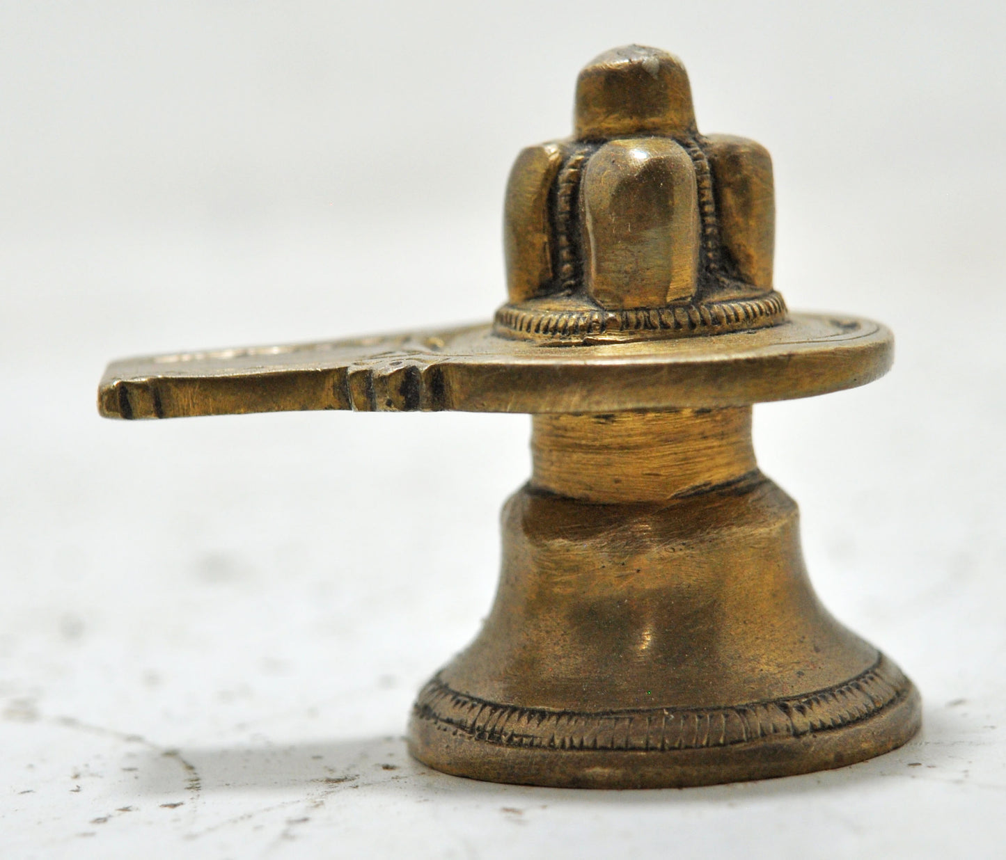 Antique Brass God Shiva Linga Idol Figurine Original Old Hand Crafted Engraved