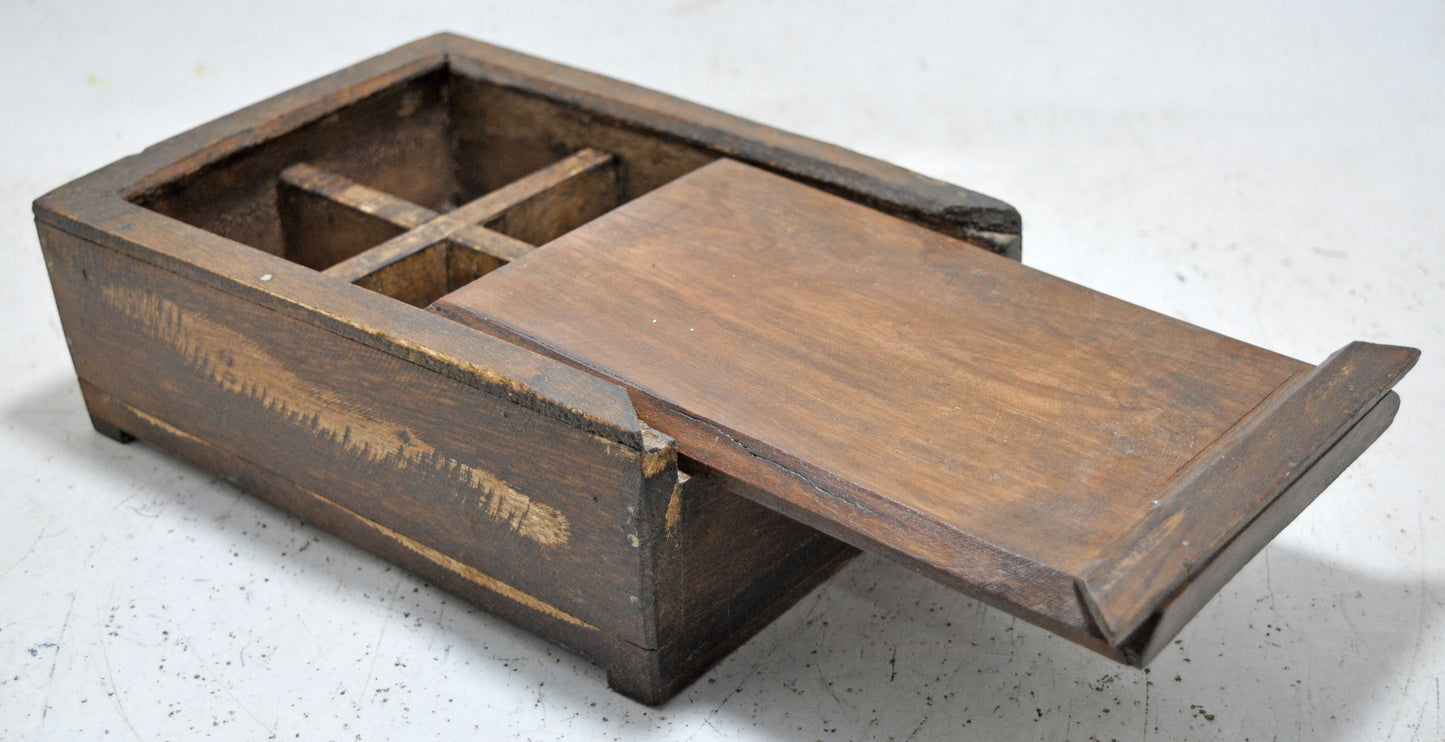 Antique Wooden Kitchenware Spice Box Original Old Hand Crafted