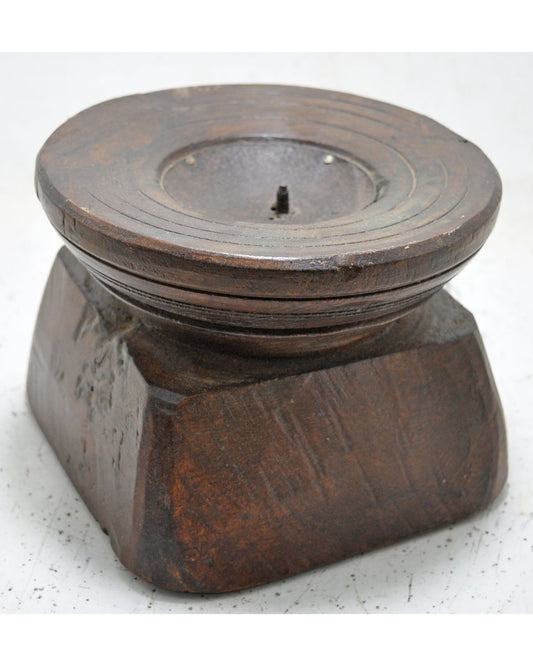 Antique Wooden Seed Holder Bijni Candle Holder Original Old Hand Carved