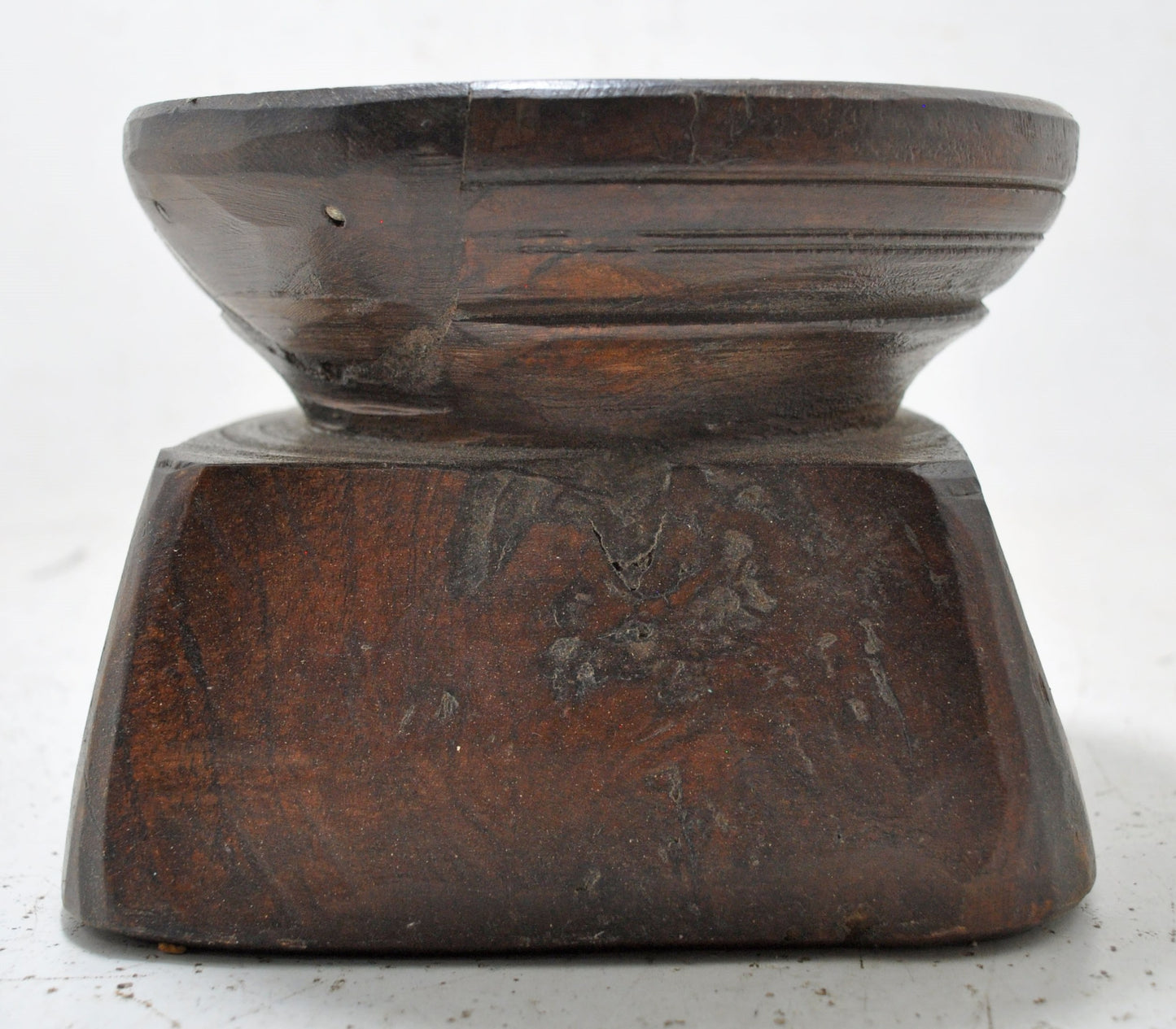 Antique Wooden Seed Holder Bijni Candle Holder Original Old Hand Carved