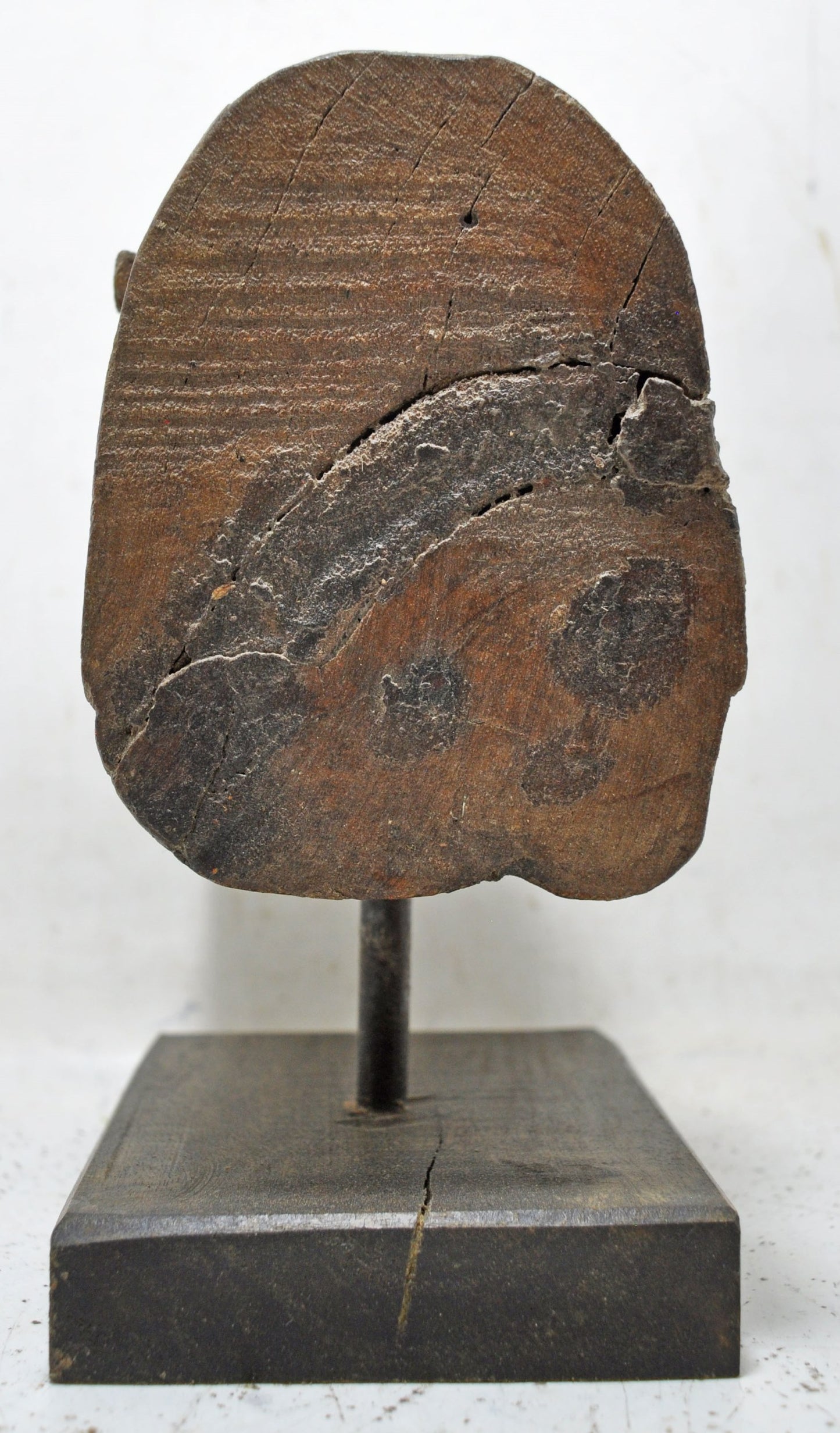 Antique Wooden Elephant Figurine on Stand Original Old Hand Carved