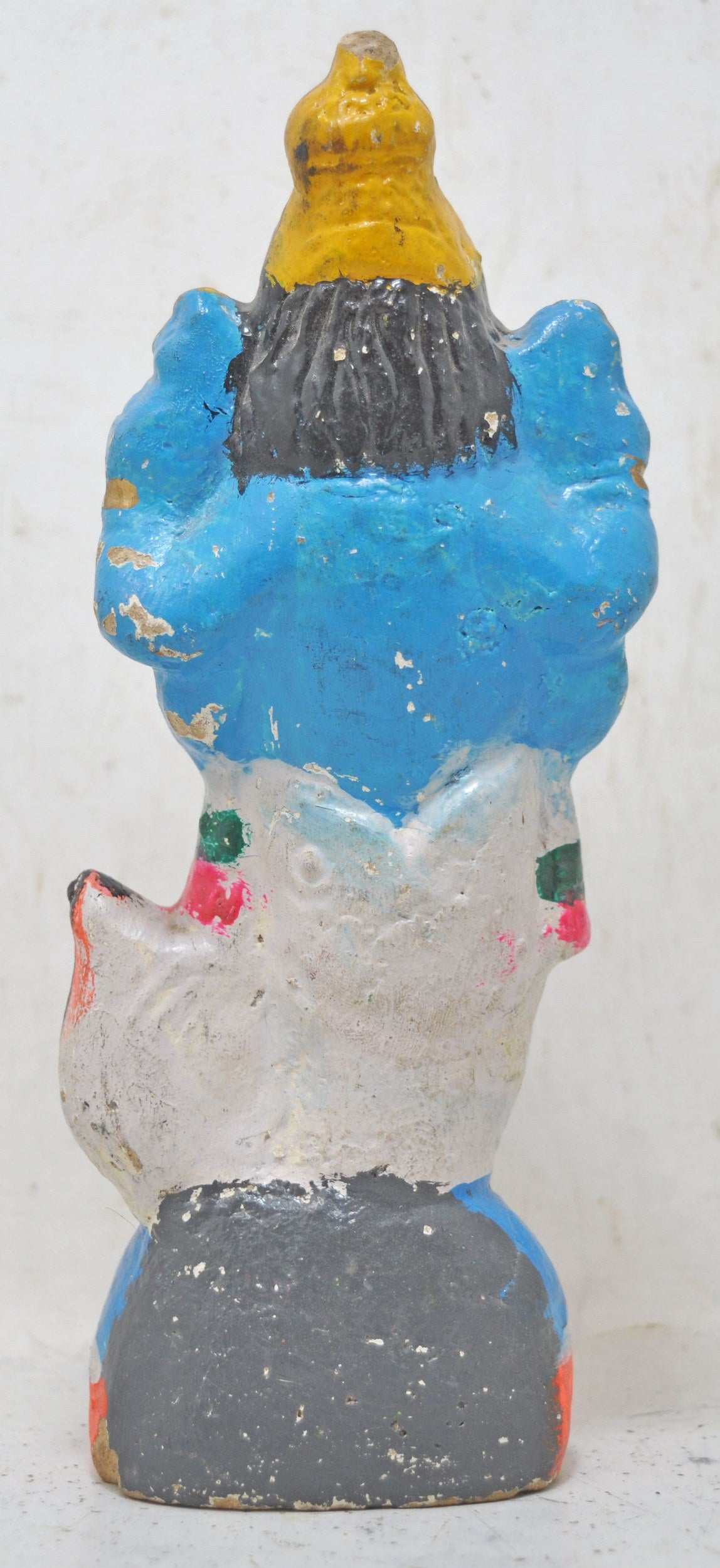 Antique Terracotta God Vishnu Idol Figurine Original Old Hand Crafted Painted