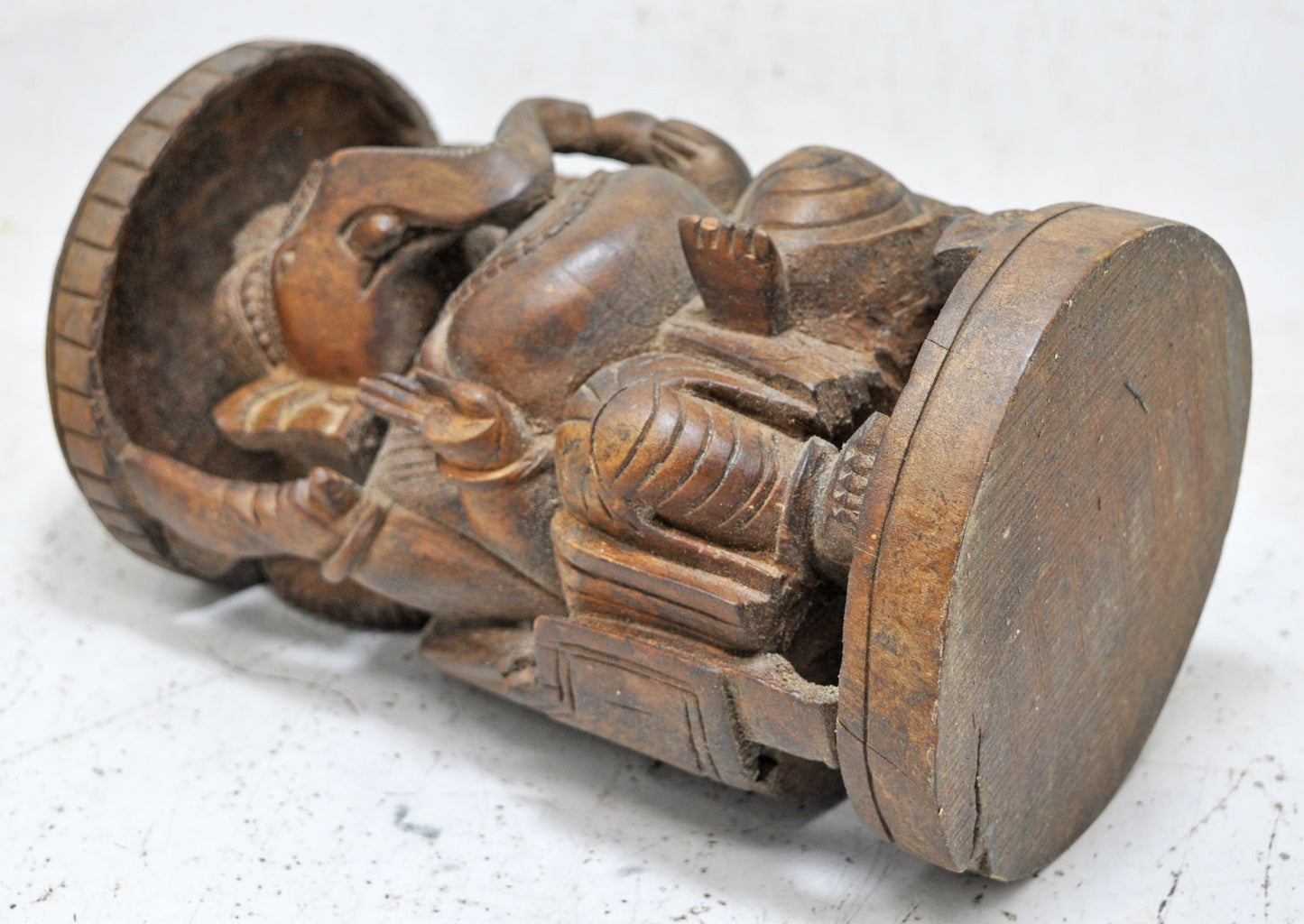 Antique Wooden God Ganesha Idol Figurine Original Old Hand Carved