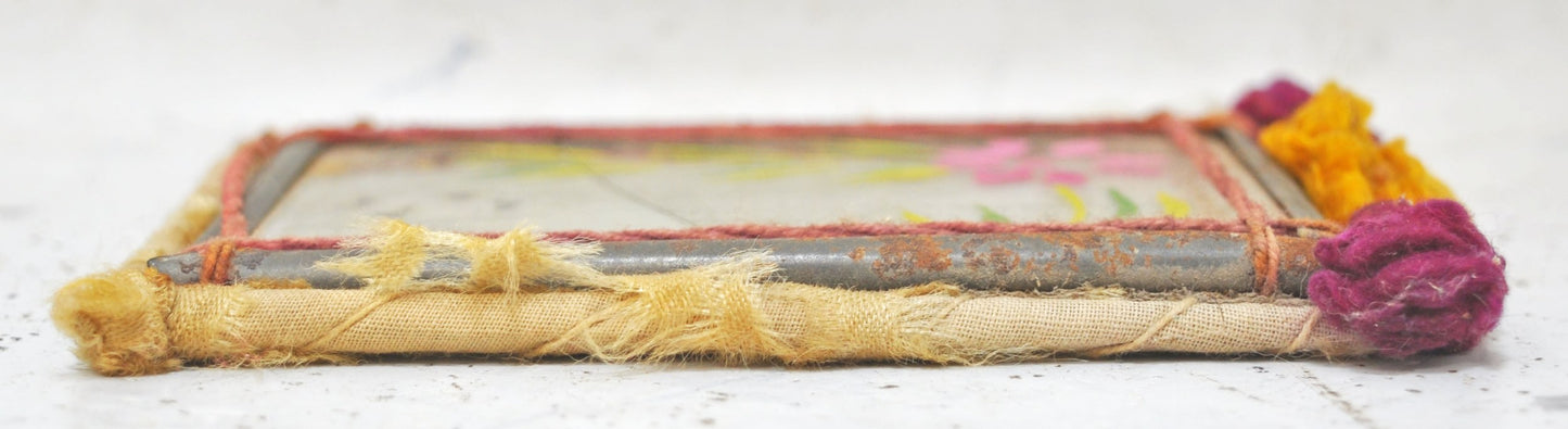 Antique Iron Small Traveling Vanity Mirror Original Old Hand Crafted