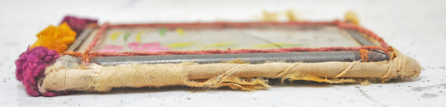 Antique Iron Small Traveling Vanity Mirror Original Old Hand Crafted