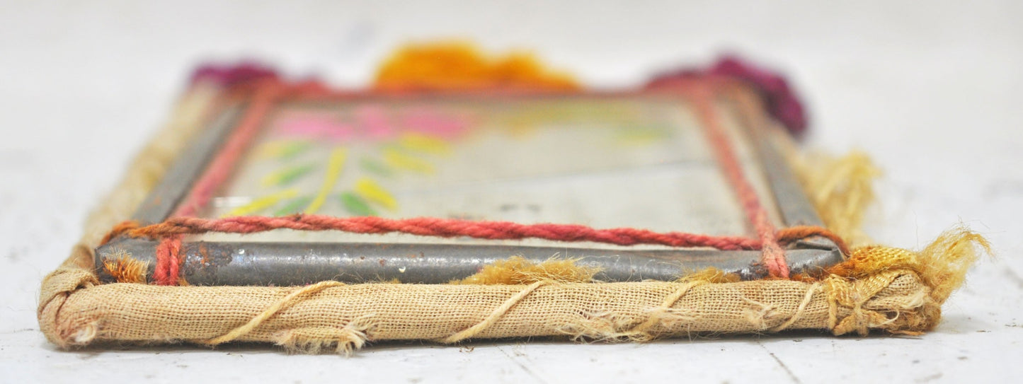 Antique Iron Small Traveling Vanity Mirror Original Old Hand Crafted