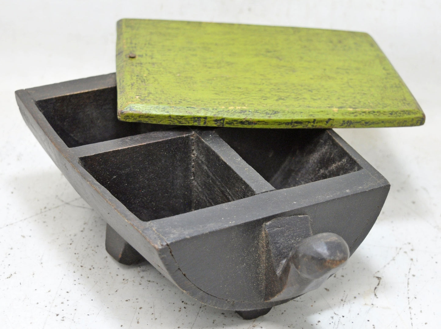 Vintage Wooden Kitchenware Spice Box Original Old Hand Crafted