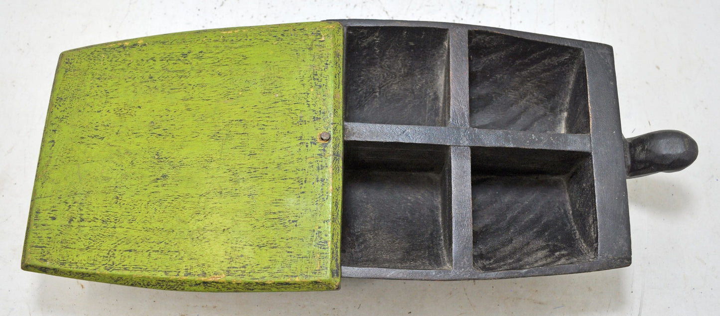 Vintage Wooden Kitchenware Spice Box Original Old Hand Crafted