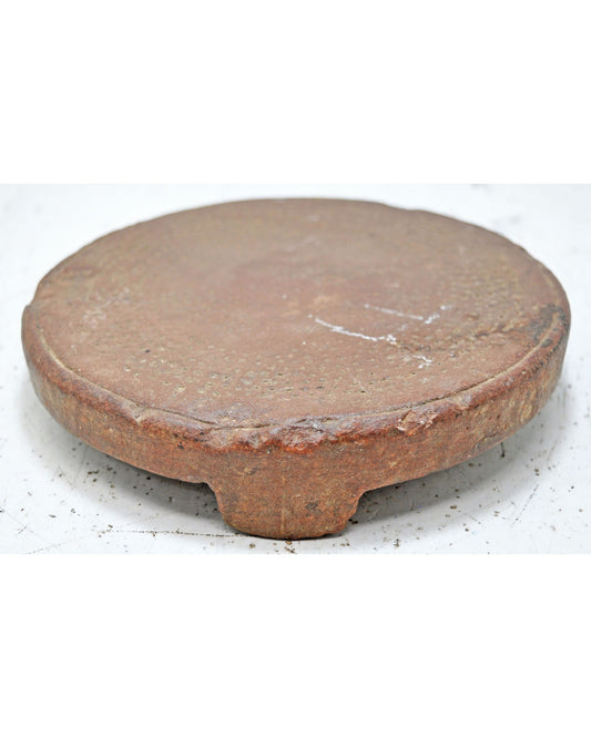 Antique Sand Stone Round Saffron Grinding Plate Original Old Hand Carved