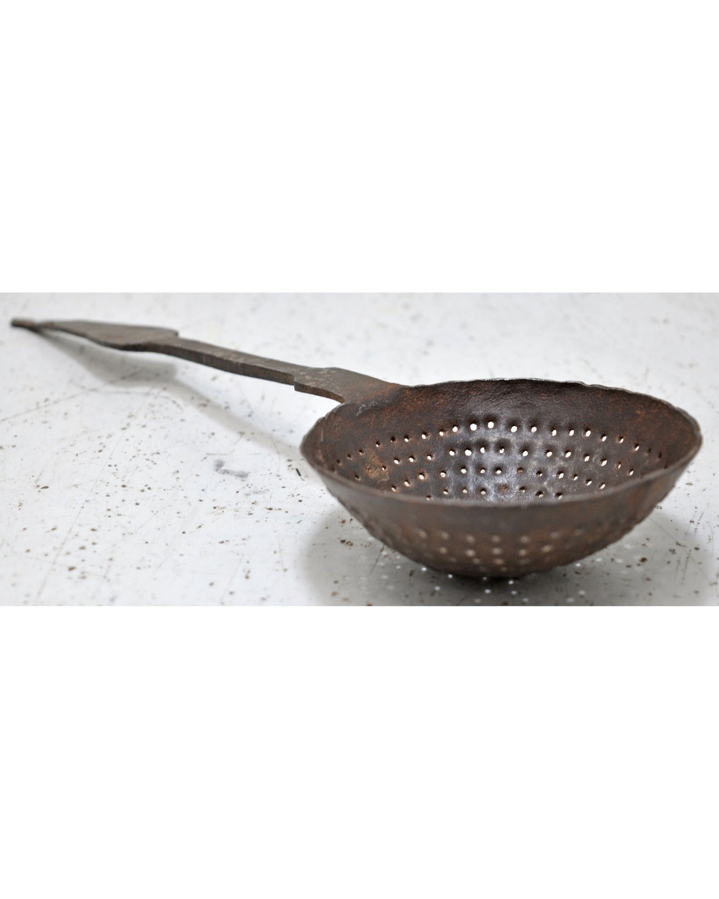 Antique Iron Kitchenware Frying Spoon Original Old Hand Crafted Engraved