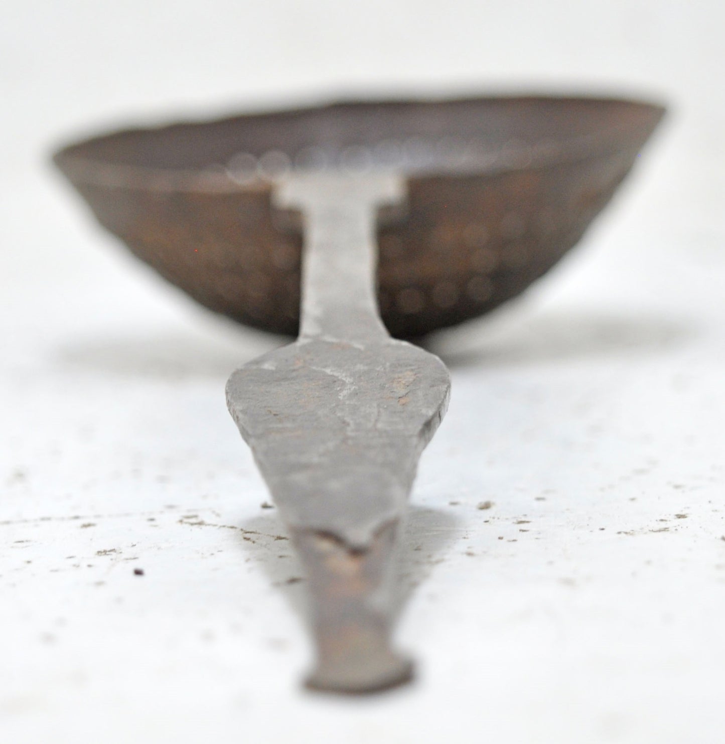 Antique Iron Kitchenware Frying Spoon Original Old Hand Crafted Engraved