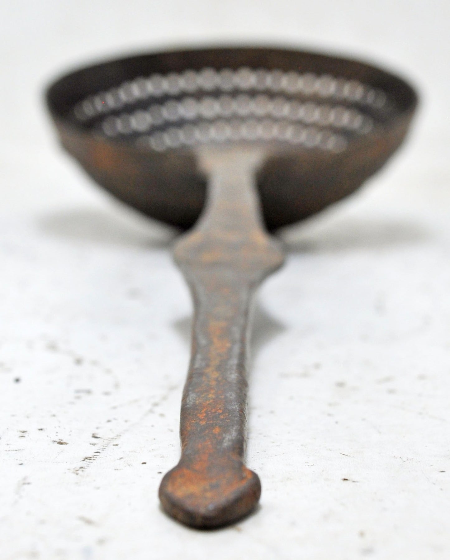 Antique Iron Kitchenware Frying Spoon Original Old Hand Crafted Engraved